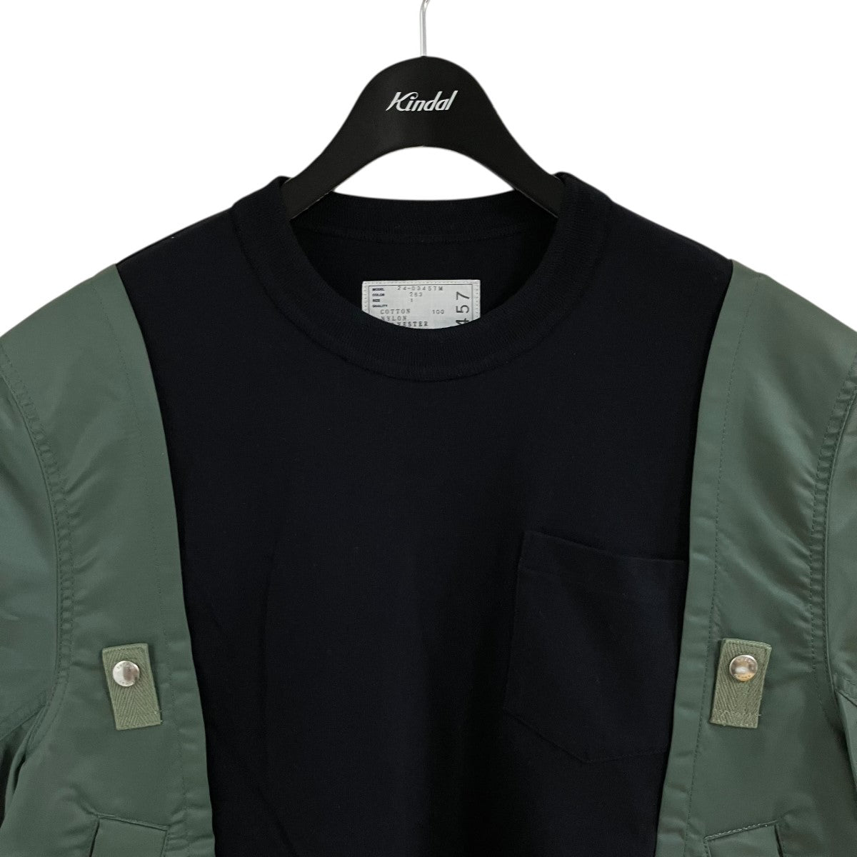 sacai ナイロン切替Tシャツ 古着・中古-2枚目のアイテム画像