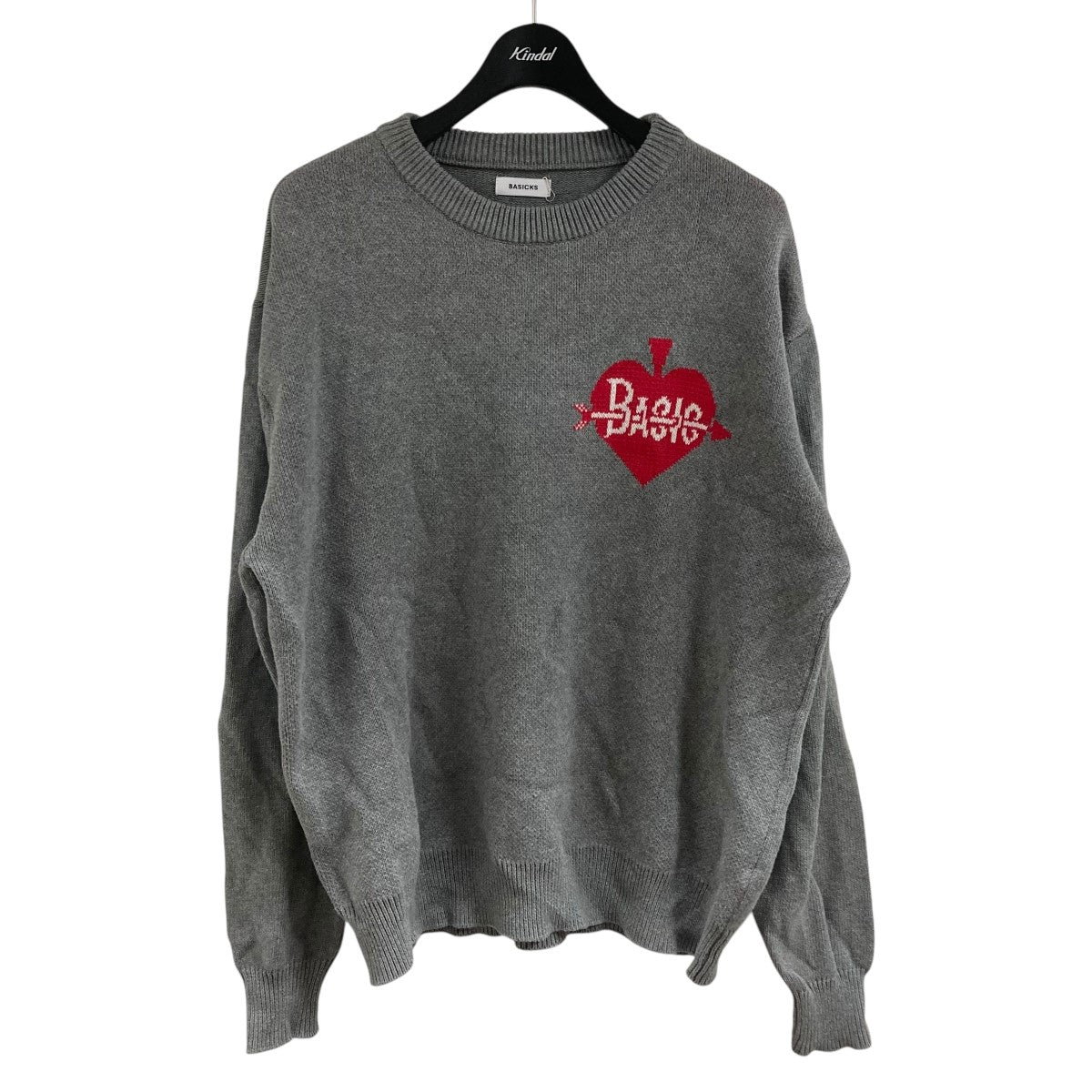 BASICKS(ベイシックス) ハートロゴニット グレー サイズ M｜【公式