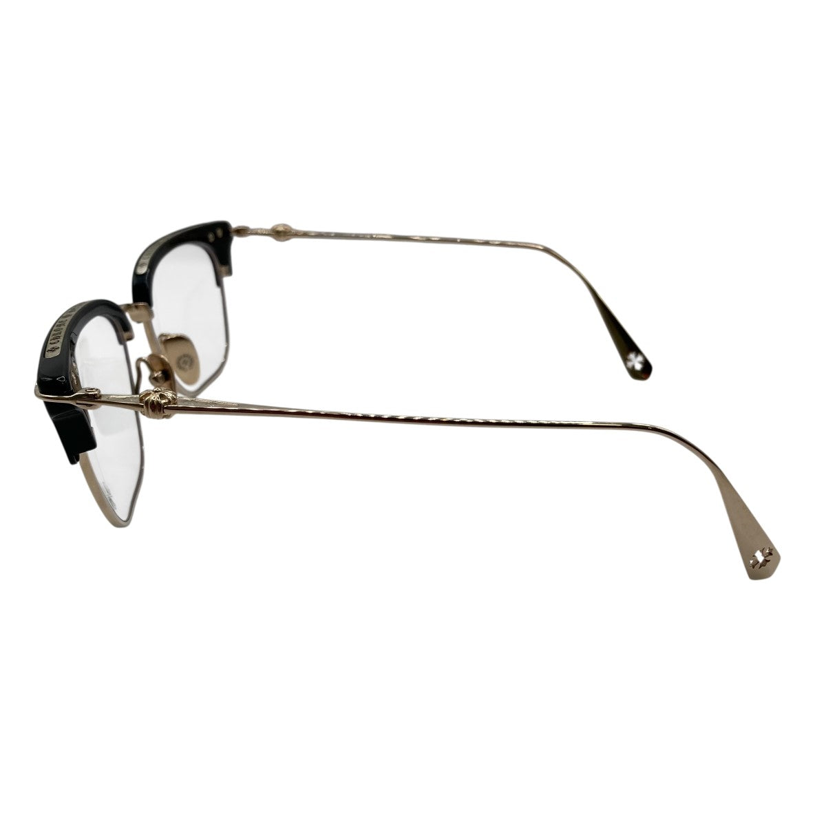 クロムハーツ   STYLIDA メタルフレームクロステンプル眼鏡 中古 GZ11 CHROME HEARTS(クロムハーツ) サイドCHクロステンプルナローフレーム