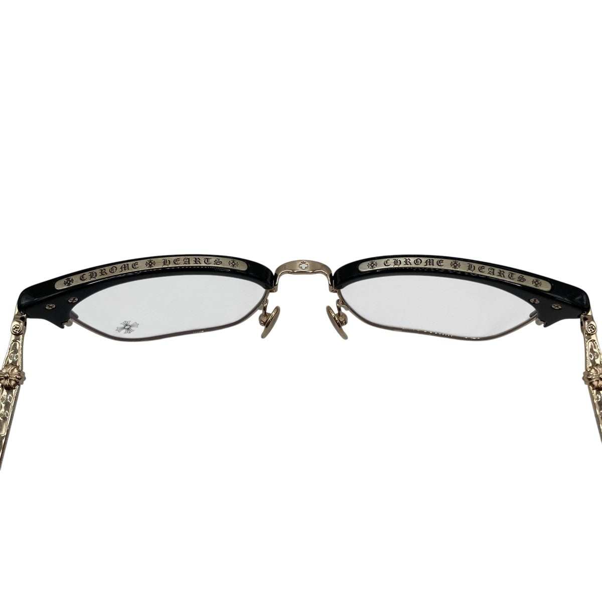 クロムハーツ サイズ:52□21-139  ASSTRAVAGANT サイドCHクロステンプルナローフレーム眼鏡 中古 SJ02 CHROME HEARTS(クロムハーツ) サイドCHクロステンプルナローフレーム