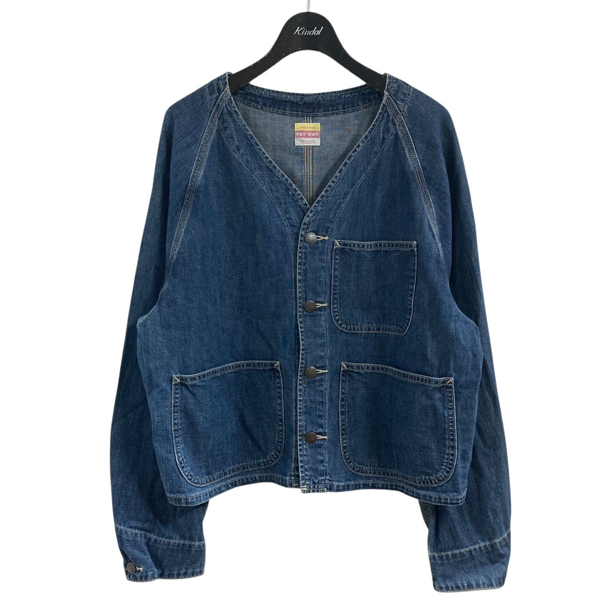 PAY-DAY デニムノーカラージャケット 古着・中古-1枚目のアイテム画像
