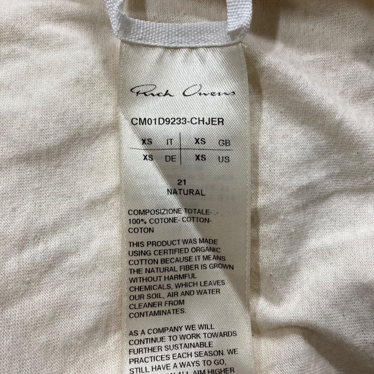 RICK OWENS×Champion タンクトップ CM01D9233 ベージュ サイズ XS