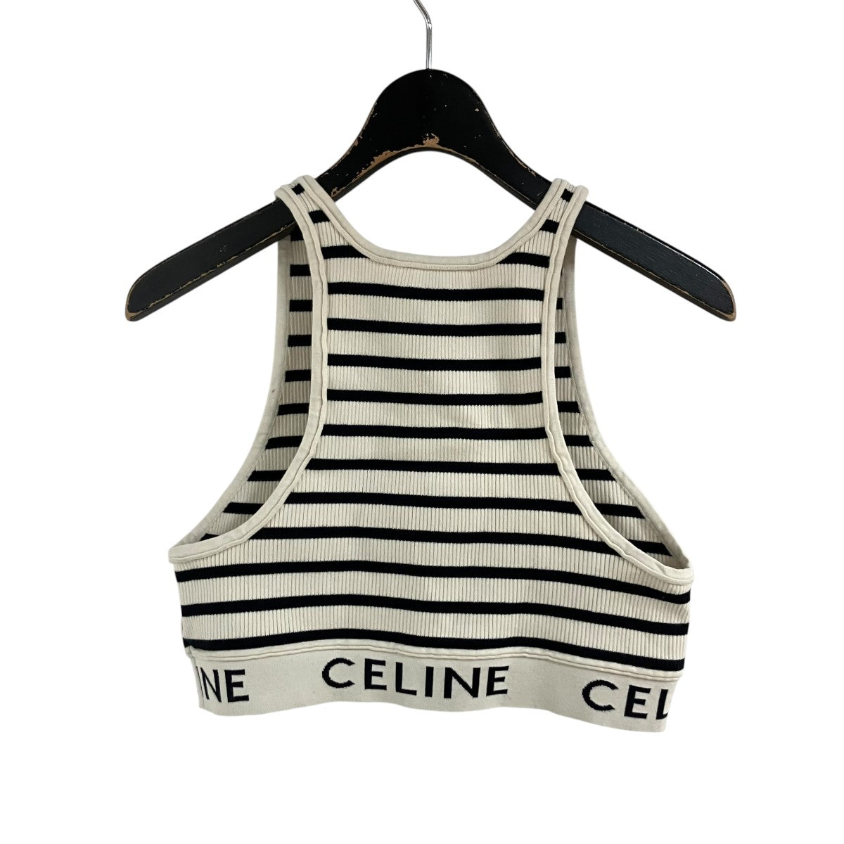 CELINE ボーダーリブロゴ クロップドタンクトップ 古着・中古-3枚目のアイテム画像