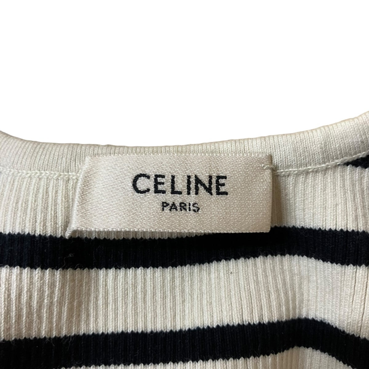 CELINE ボーダーリブロゴ クロップドタンクトップ 古着・中古-5枚目のアイテム画像
