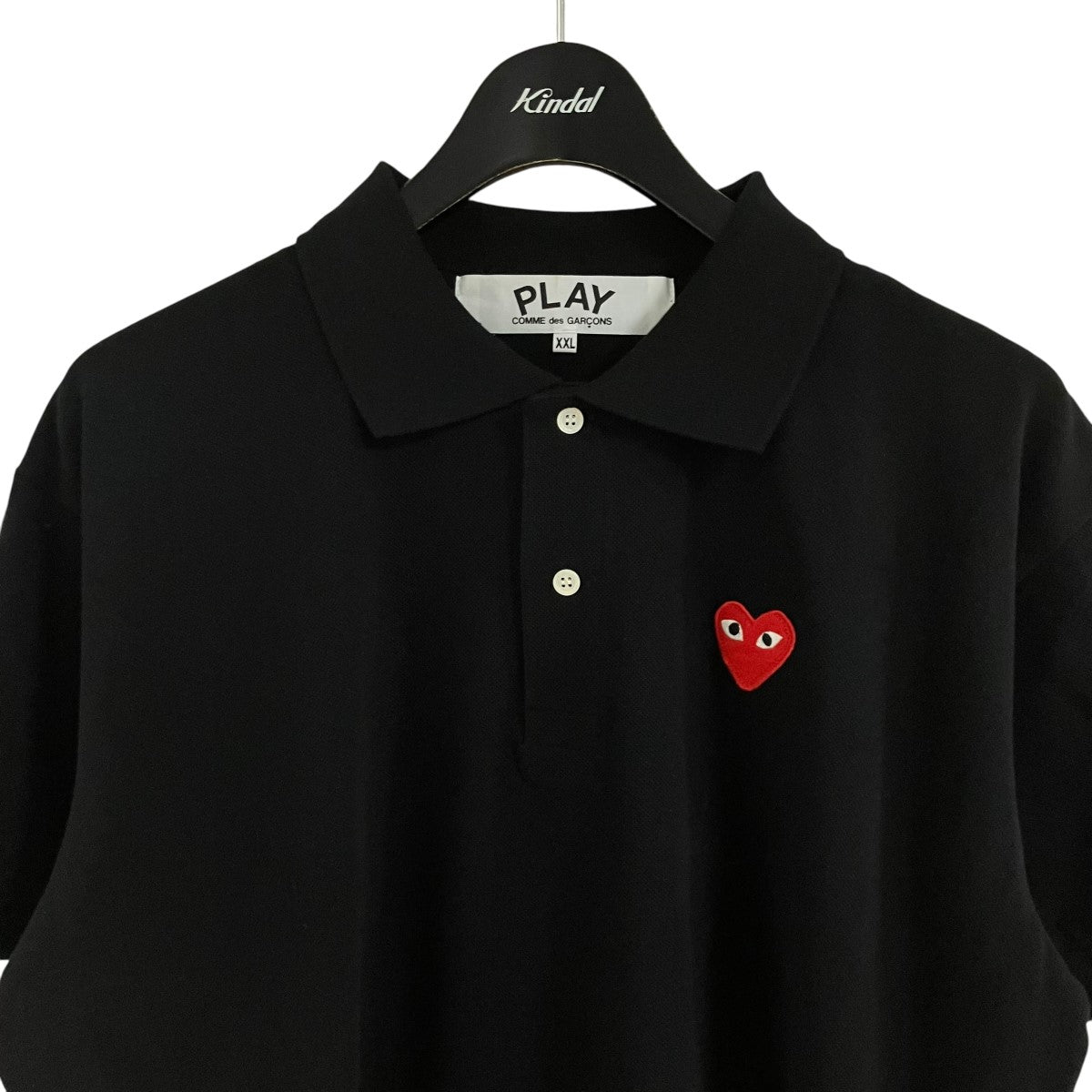 PLAY COMME des GARCONS ハートワッペンポロシャツ 古着・中古-2枚目のアイテム画像