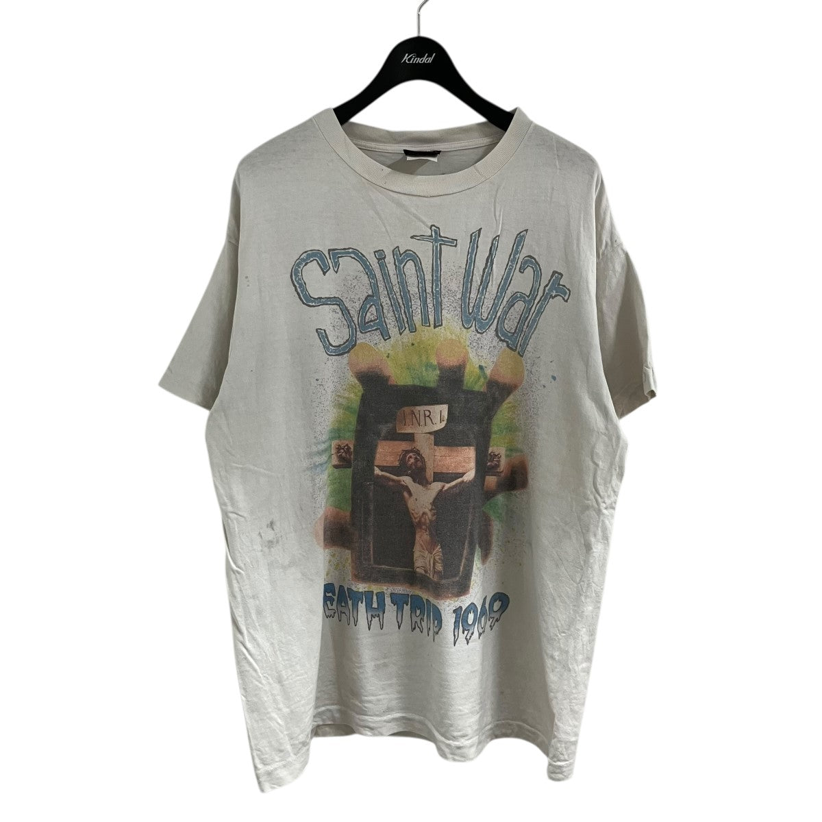 SAINT MICHAEL ダメージプリントTシャツ 古着・中古-1枚目のアイテム画像