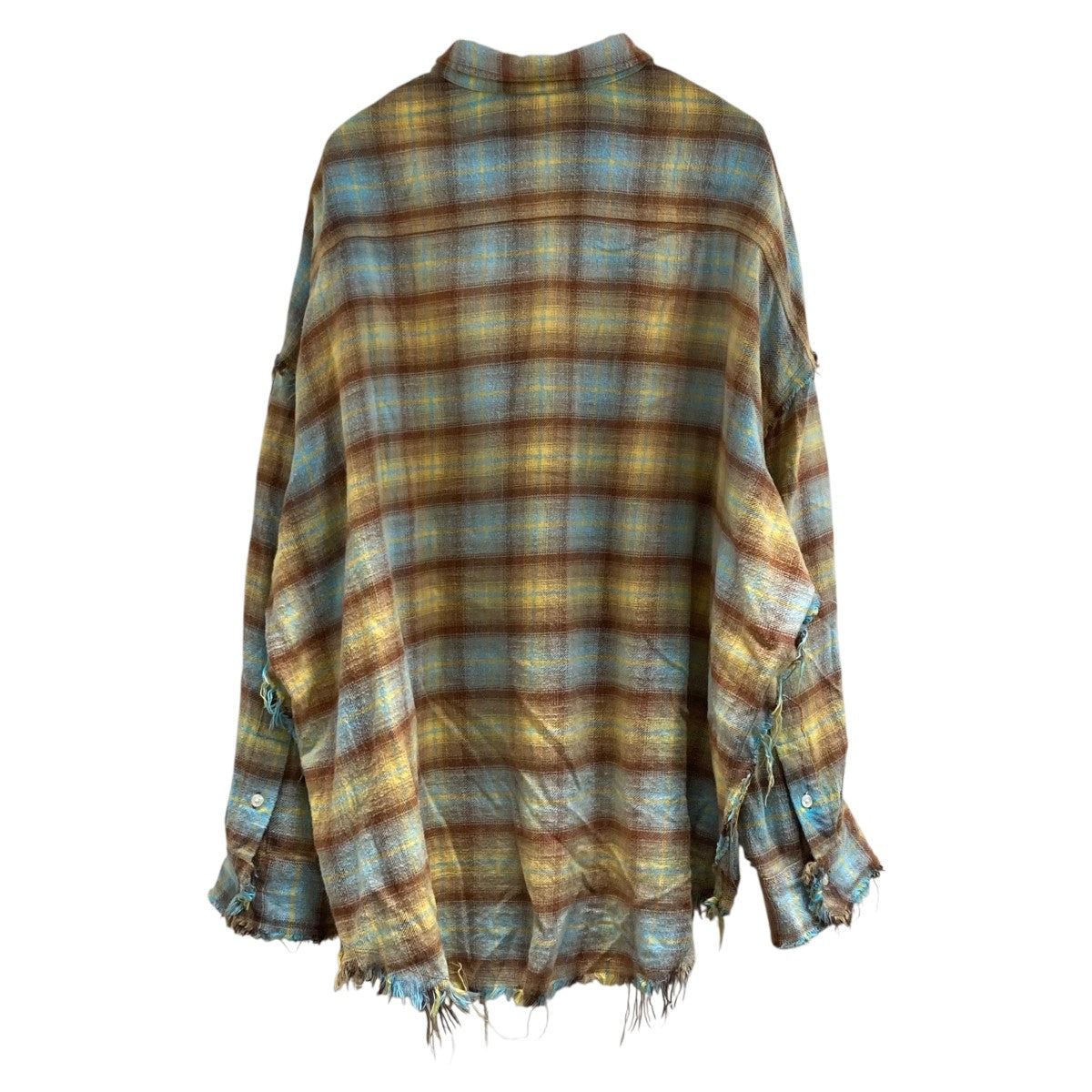 R13 アールサーティーン オーバーサイズクルーネック R13/アールサーティーン】 SHREDDED SEAM DROP NECK SHIRT（シャツ