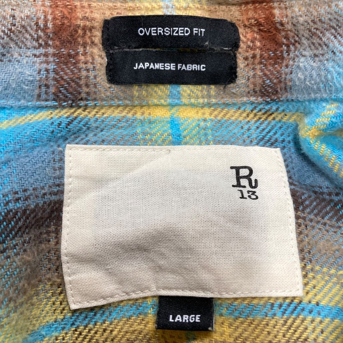 R13(アールサーティーン) ロングチェックシャツR13MR075-R503B