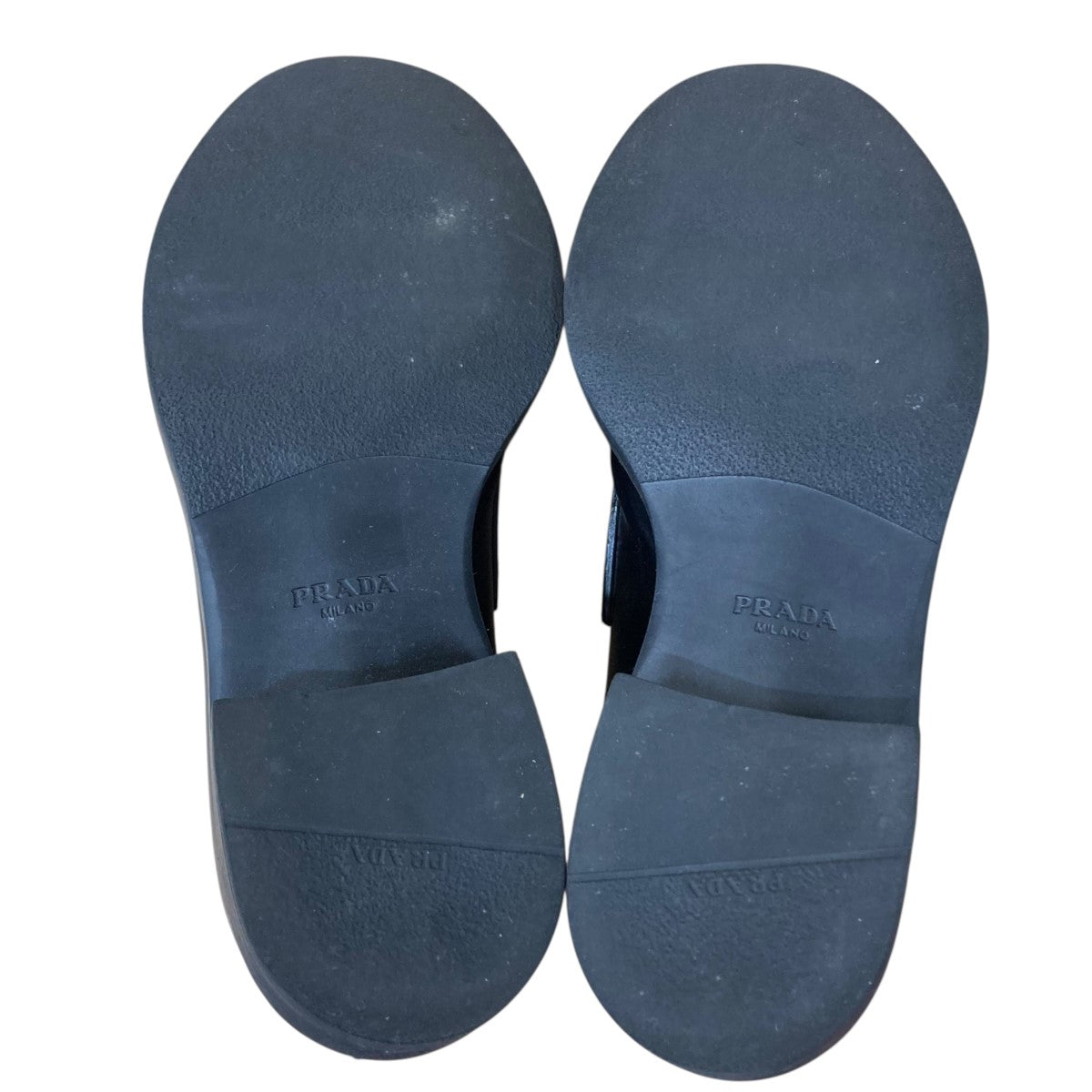 【人気】 プラダ ブラッシュド ローファー トライアングル サイズ37 スクエア プラダ ローファー オックスフォード ブラッシュドレザー