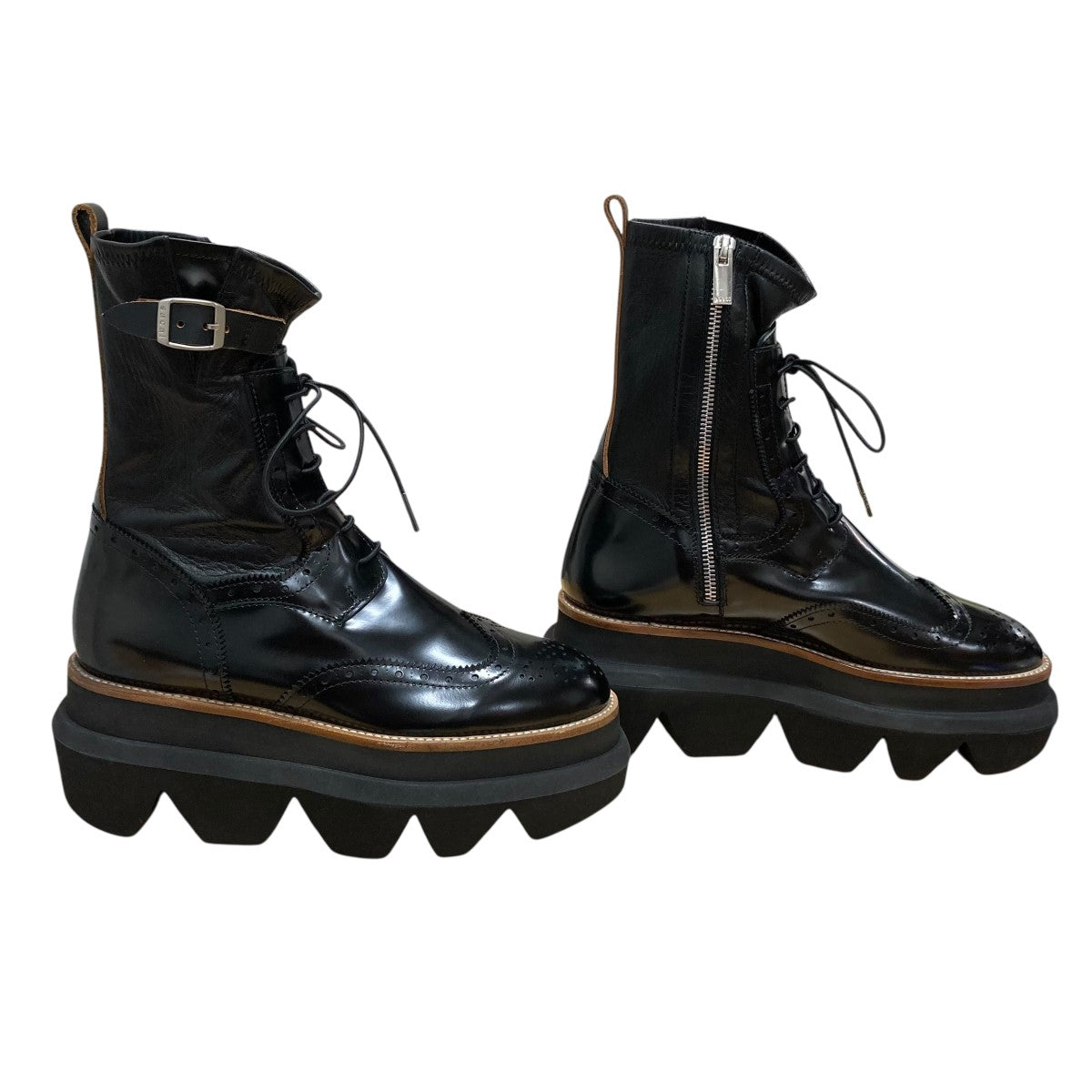 sacai ブーツ ◇関税込◇*sacai*プラットフォーム レザー チェルシー ブーツ