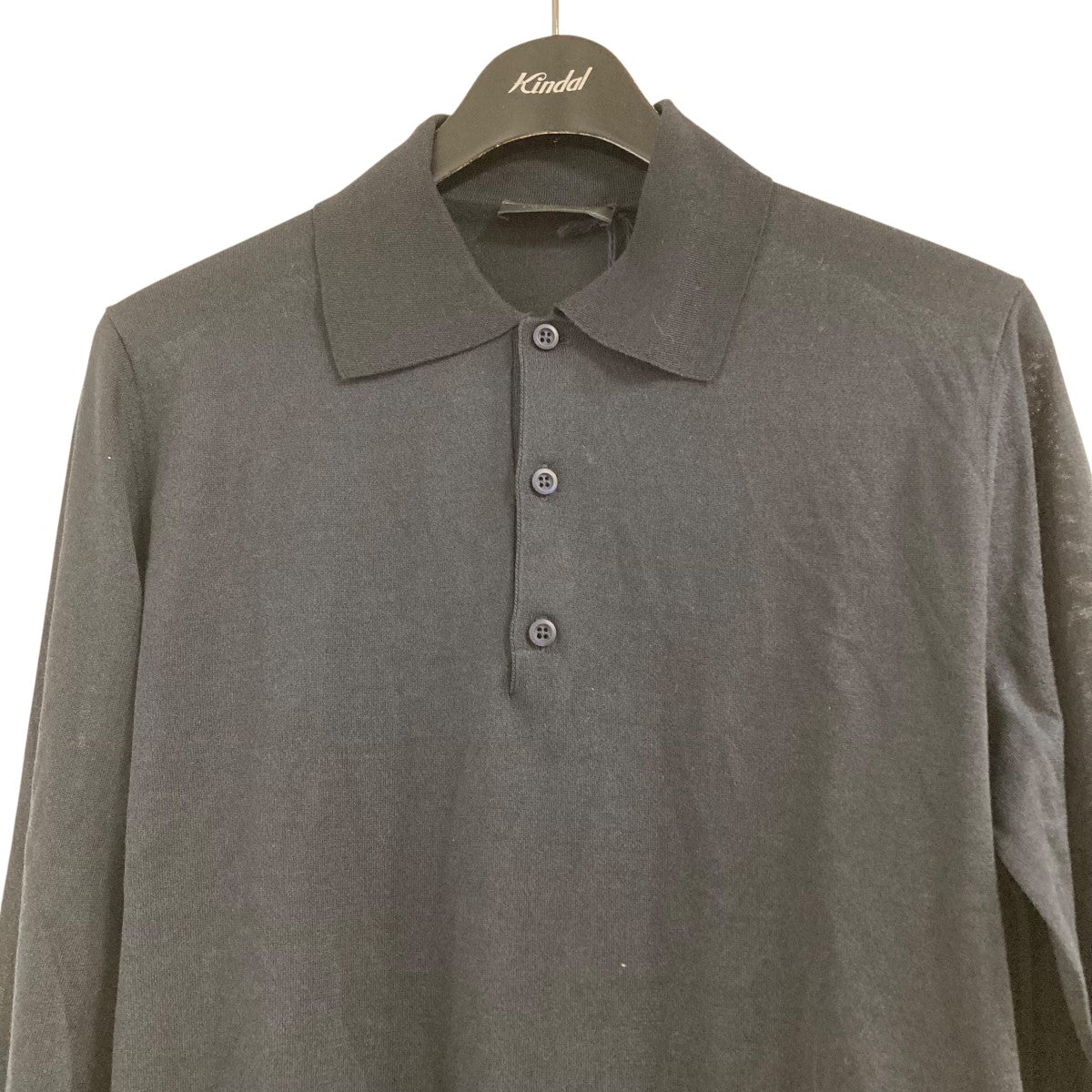 PRADA(プラダ) シルク混ニットポロシャツ DNA03H ブラック サイズ 46