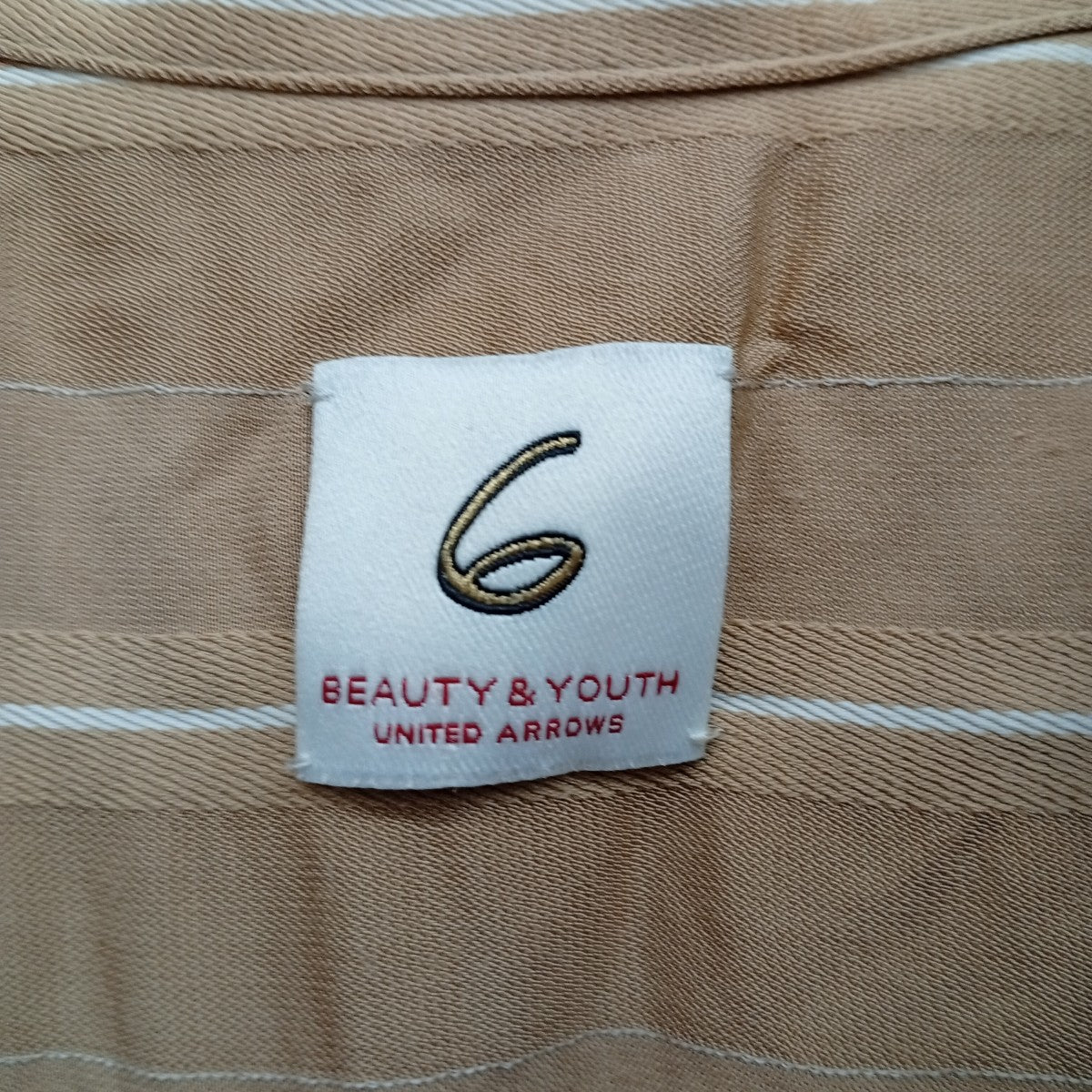 6(ROKU) BEAUTY＆YOUTH STRIPE PIPING SHIRTストライプシャツ8611-299-0001 古着・中古-3枚目のアイテム画像