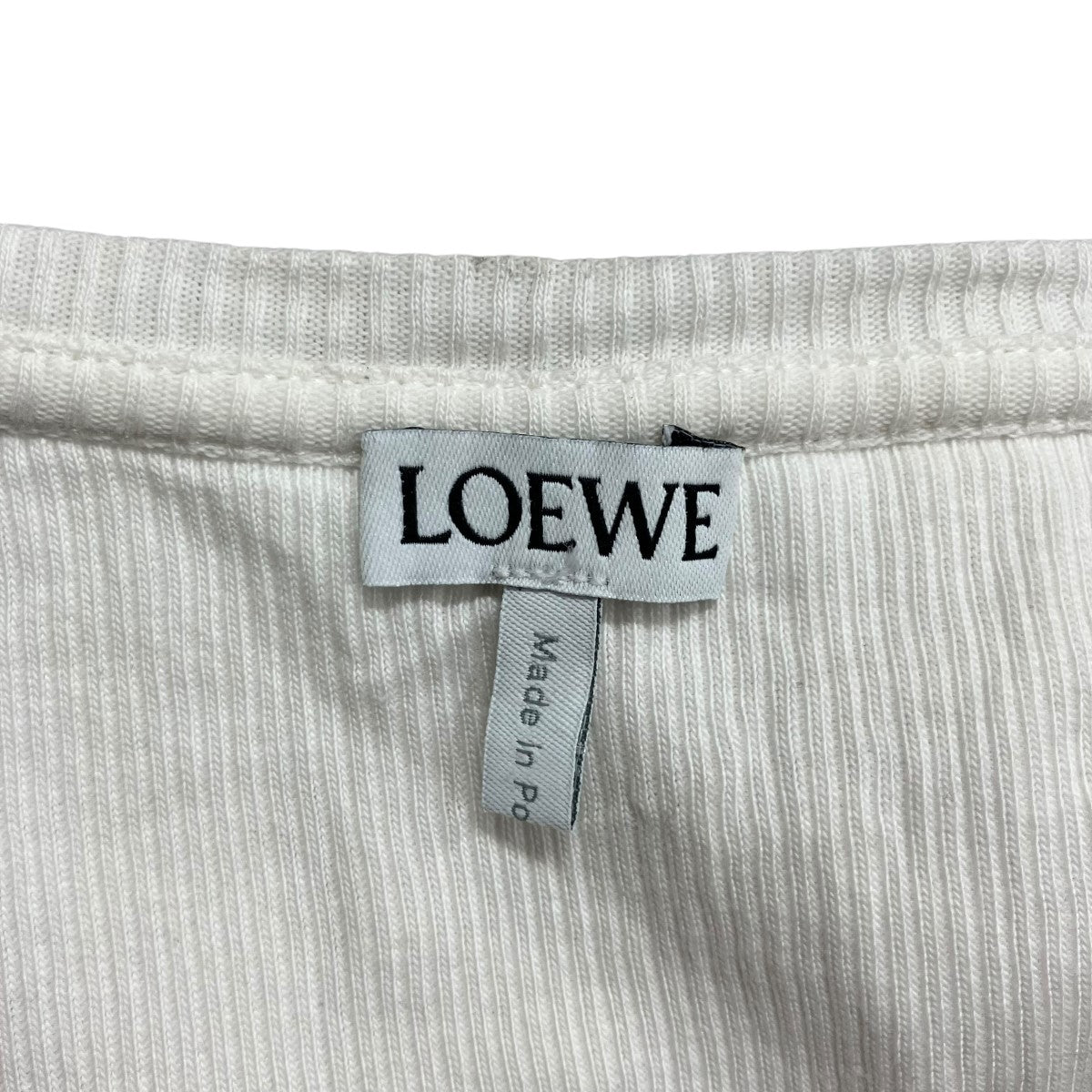LOEWE 刺繍ロゴ タンクトップ LOEWE ロゴ刺繍 リブストレッチ コットン タンクトップ 限定品 (LOEWE