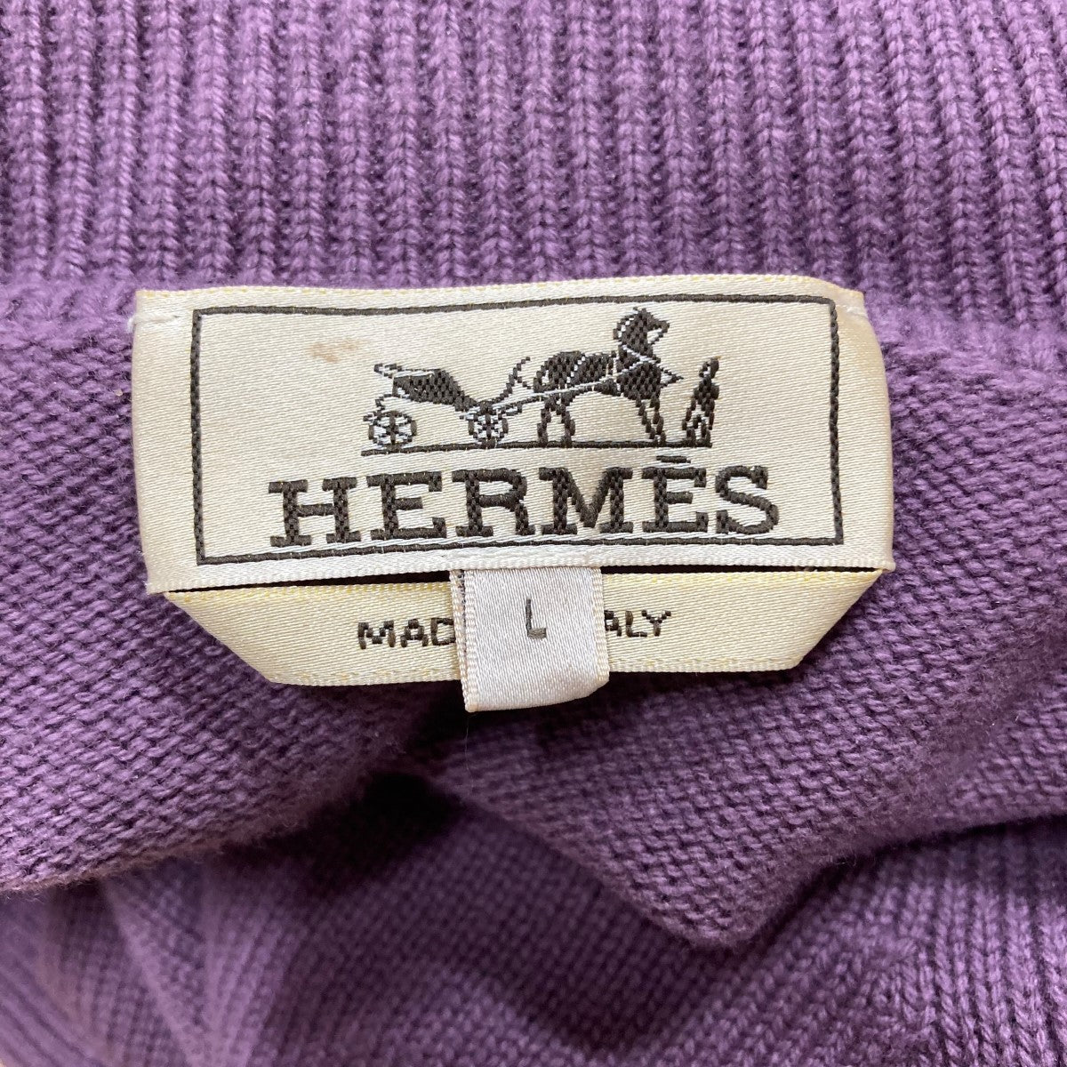 HERMES(エルメス) タートルネックニットセーター パープル サイズ L