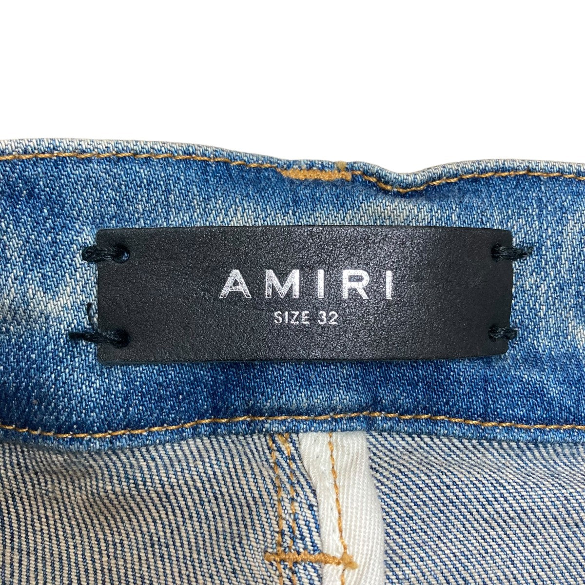 AMIRI(アミリ) レザーパッチスキニーデニムパンツ インディゴ サイズ