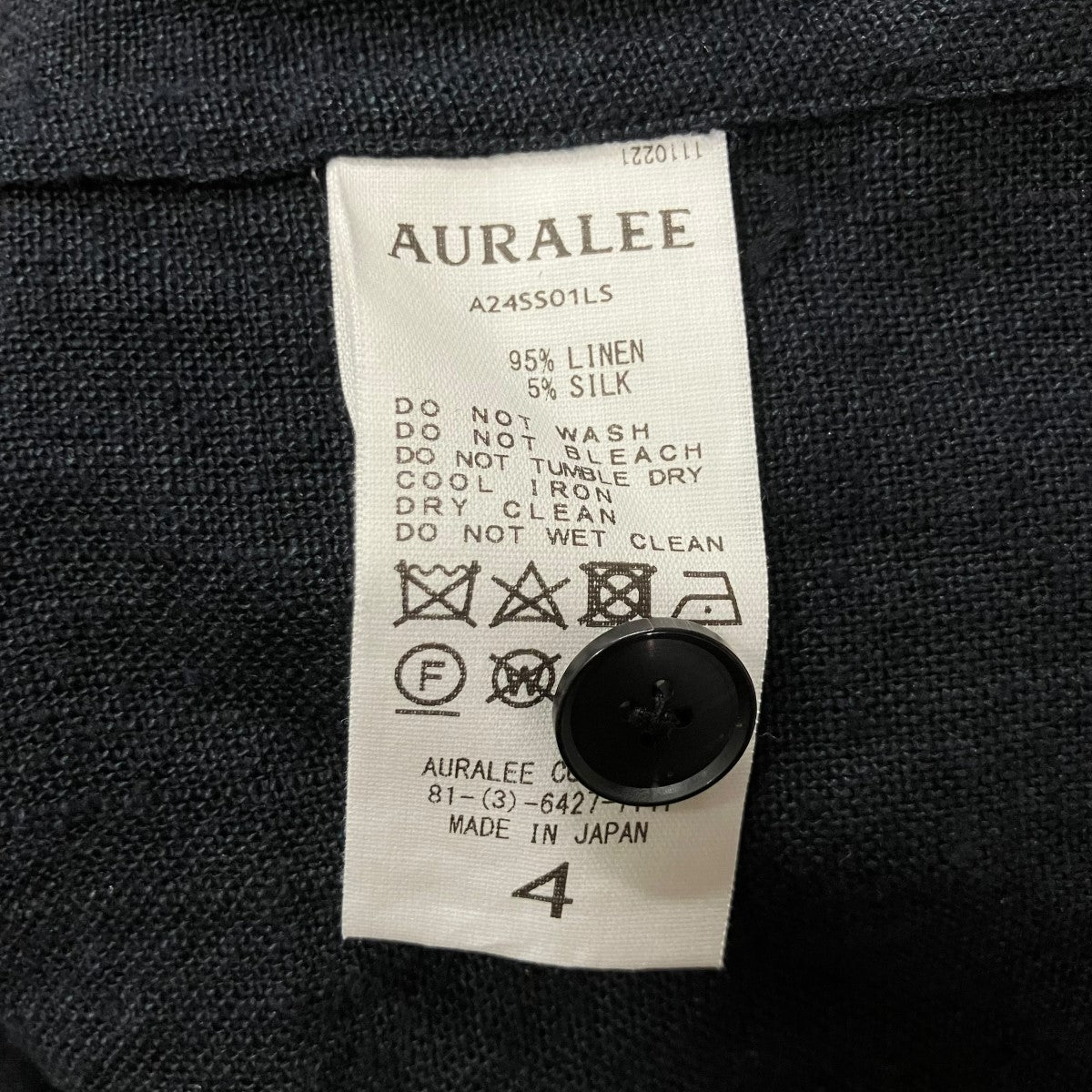 AURALEE(オーラリー) リネンハーフスリーブシャツ A24SS01LS ネイビー