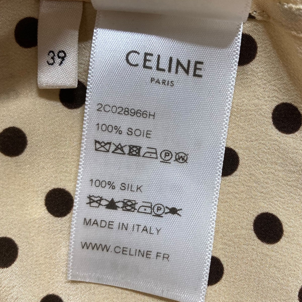CELINE(セリーヌ) シルクドットプリントシャツ 2C028966H イエロー