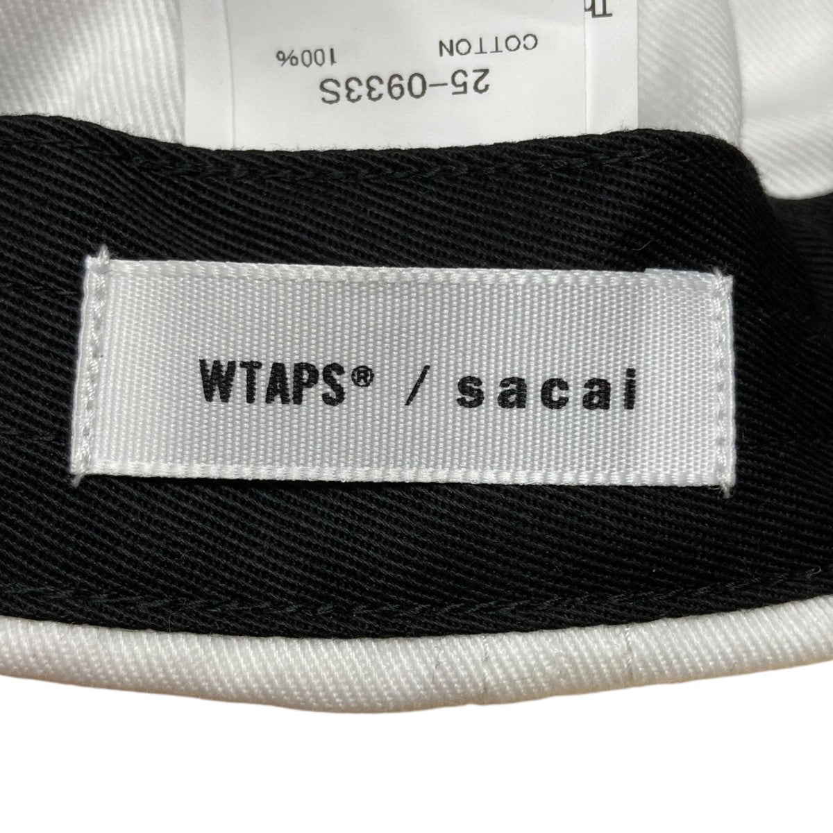 sacai×WTAPS ロゴキャップ 25-0933S ホワイト×ブラック サイズ