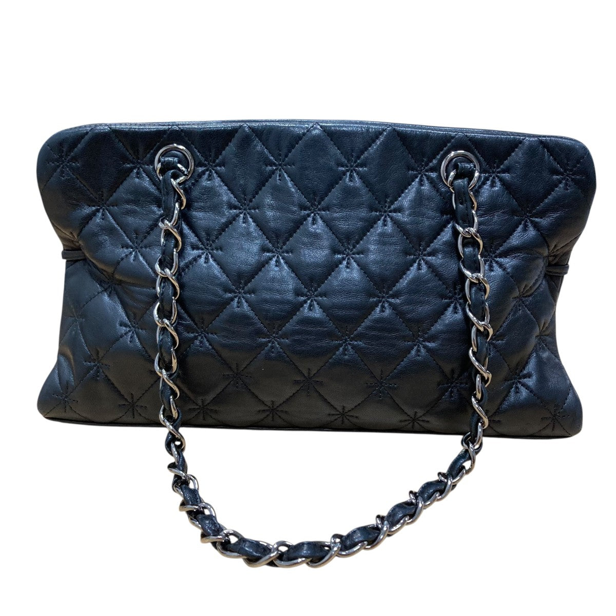 CHANEL ネイビー キルティング バッグ CHANEL(シャネル) ヴィンテージパテントキルティングステッチ