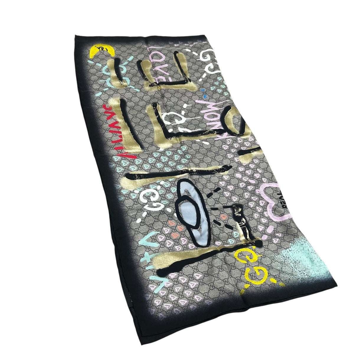 GUCCI(グッチ) GG柄 ゴースト ペイントデザインスカーフ ベージュ