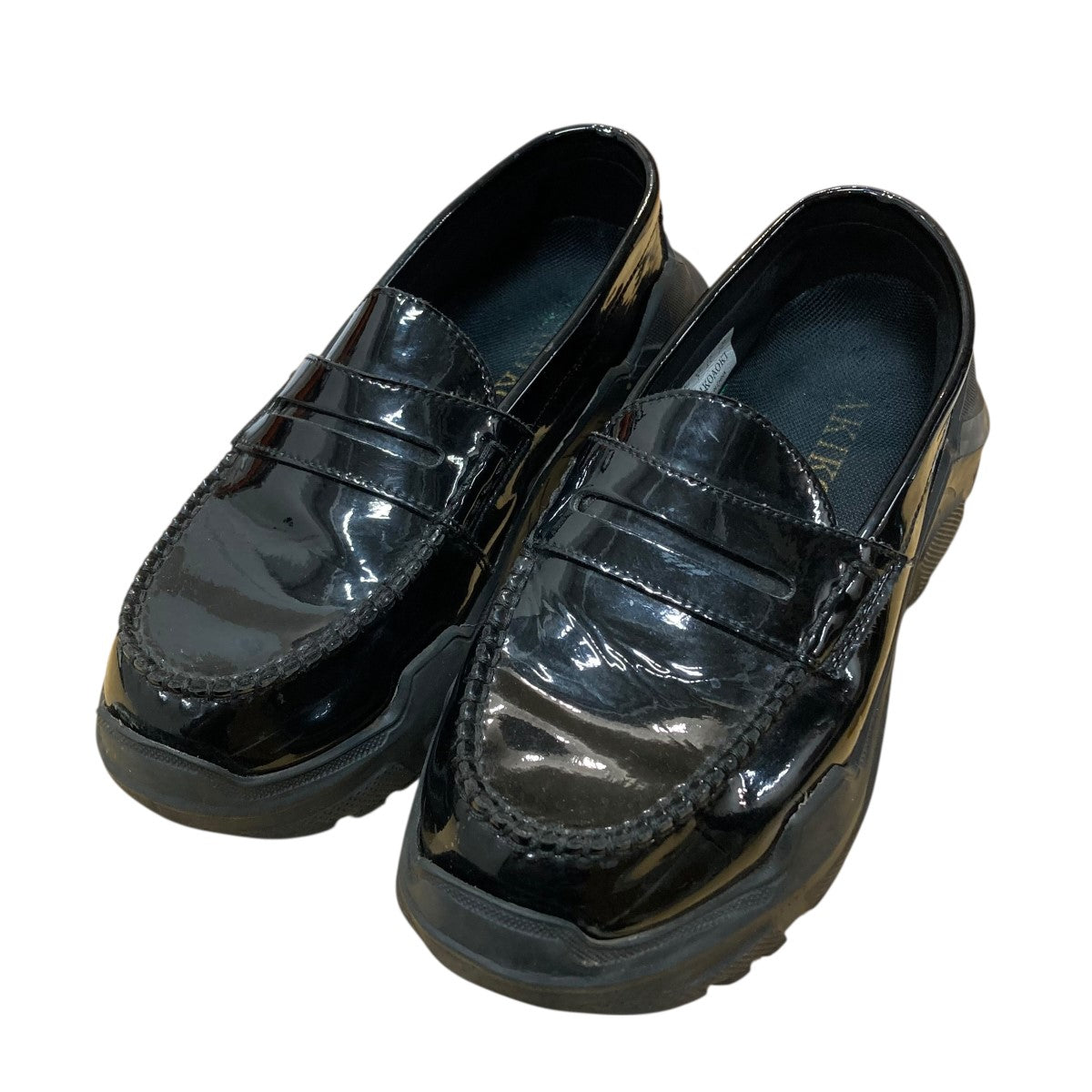 AKIKOAOKI ブラック ローファー 厚底 AKIKOAOKI(アキコアオキ) 厚底ローファー ブラック サイズ 24.0cm