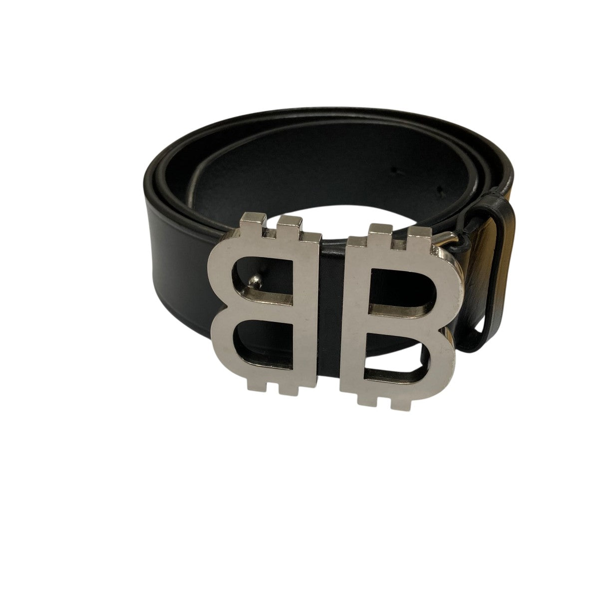 BALENCIAGA(バレンシアガ) BBロゴメタルレザーベルト 756664 ブラック