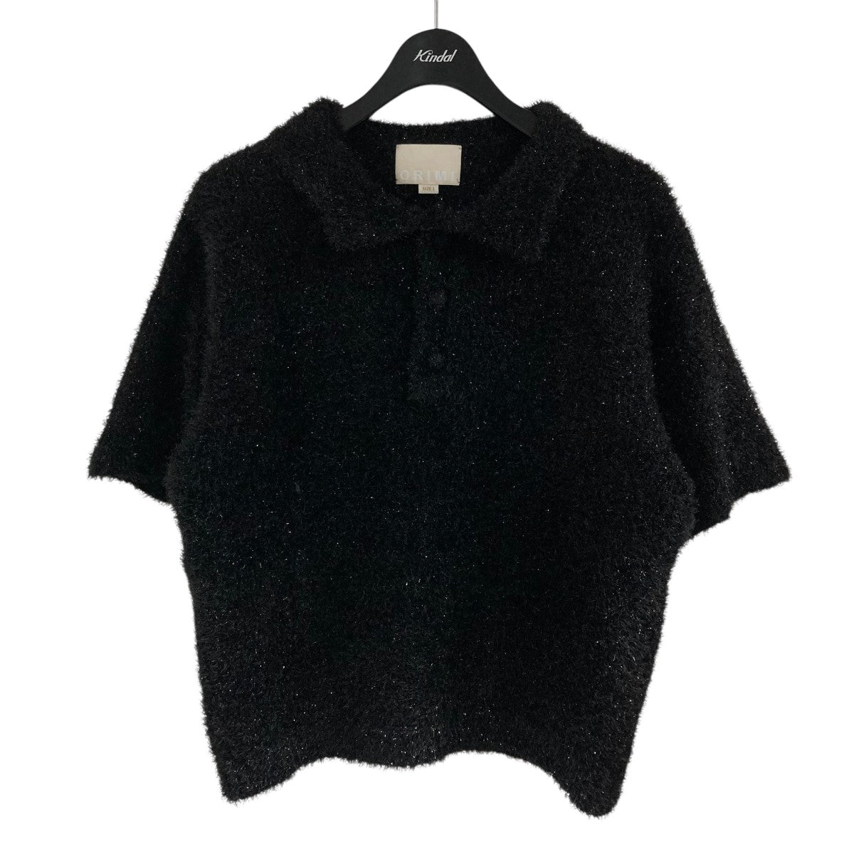 ORIMI(オリミ) ラメニットポロシャツ S25501 ブラック サイズ 1