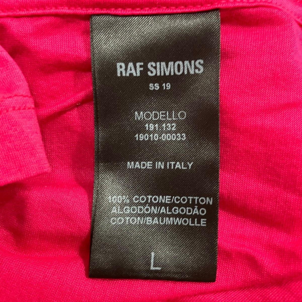 RAF SIMONS サイドオープンTシャツ 古着・中古-7枚目のアイテム画像