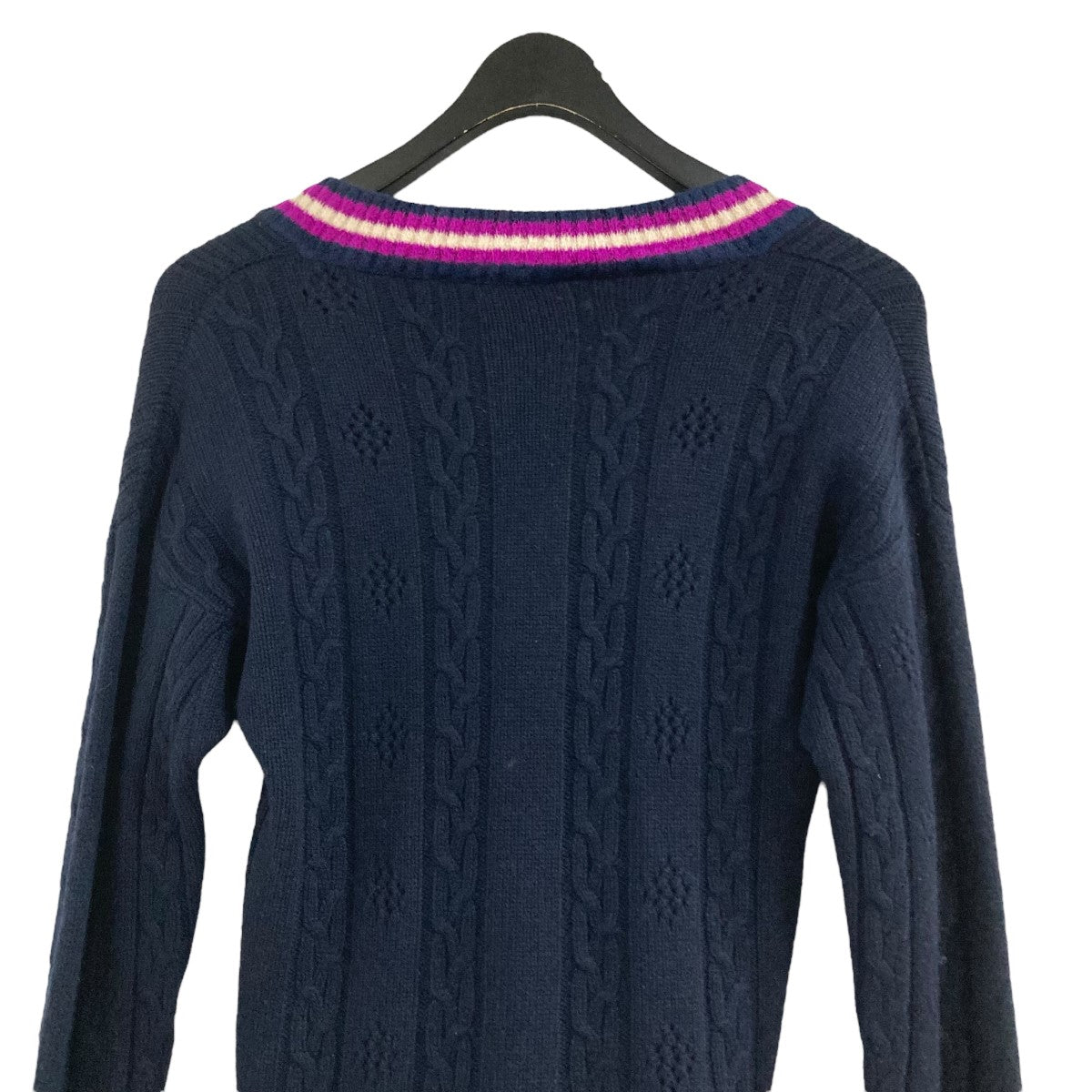 CHANEL(シャネル) Vネックニットセーター P44160K04587 ネイビー