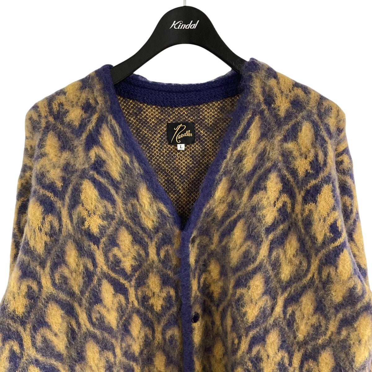 Needles(ニードルズ) モヘアカーディガン PU311 イエロー×ブルー