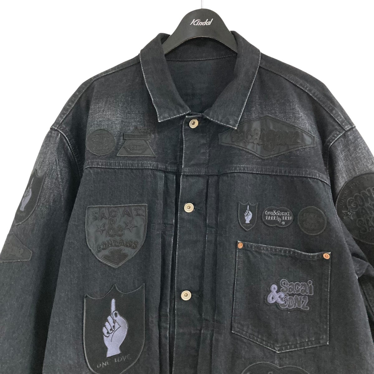 ユ！sacai 24aw デニムジャケット sacai 【値下げ】sacai×GONZ 24AW Denim Jacket パッチワーク