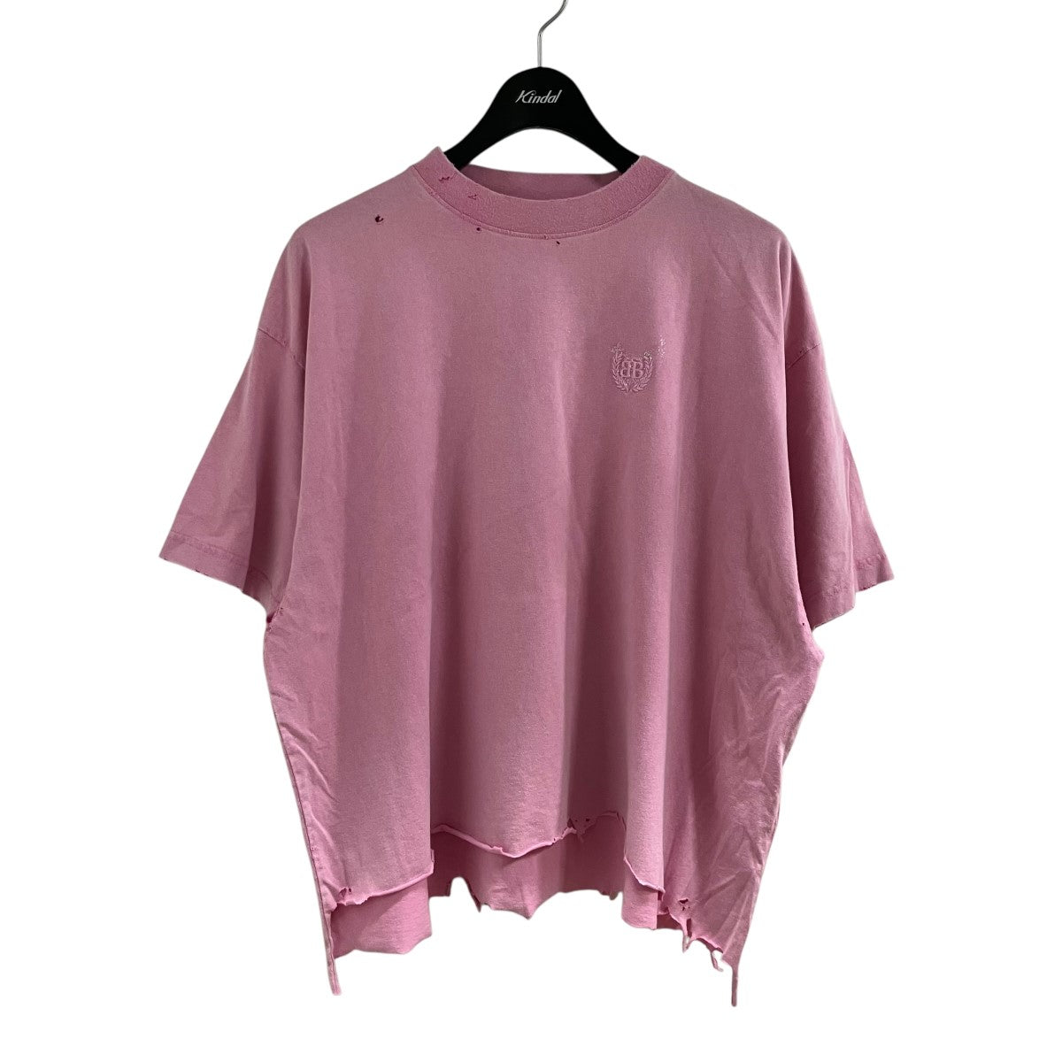 BALENCIAGA ヴィンテージ加工クロップドラメロゴTシャツ 古着・中古-1枚目のアイテム画像