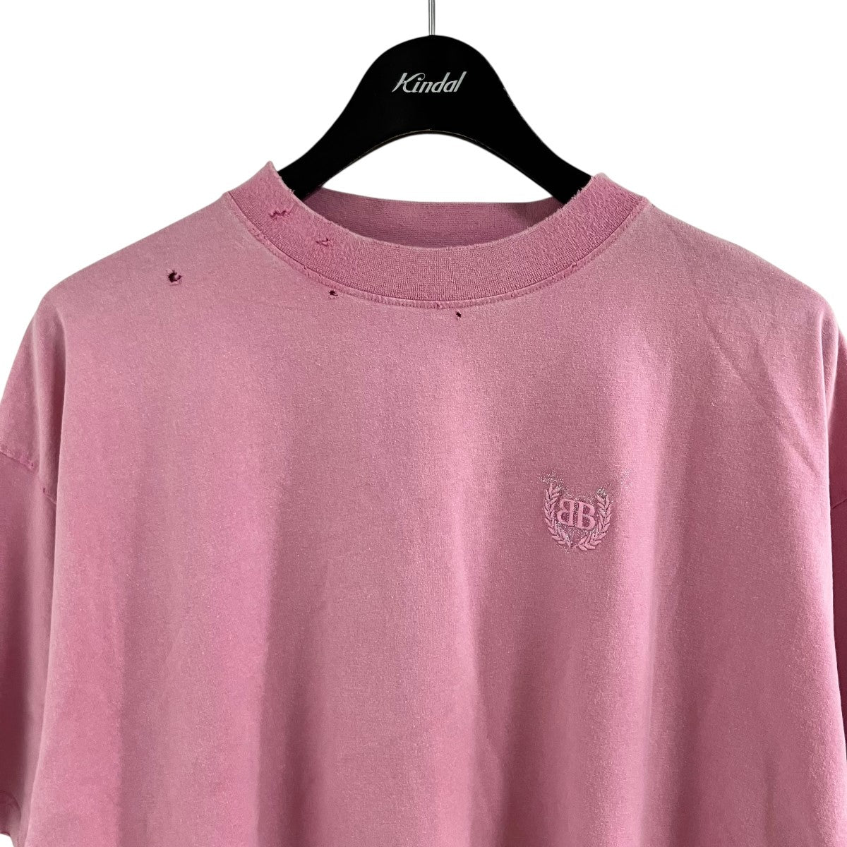 BALENCIAGA ヴィンテージ加工クロップドラメロゴTシャツ 古着・中古-2枚目のアイテム画像
