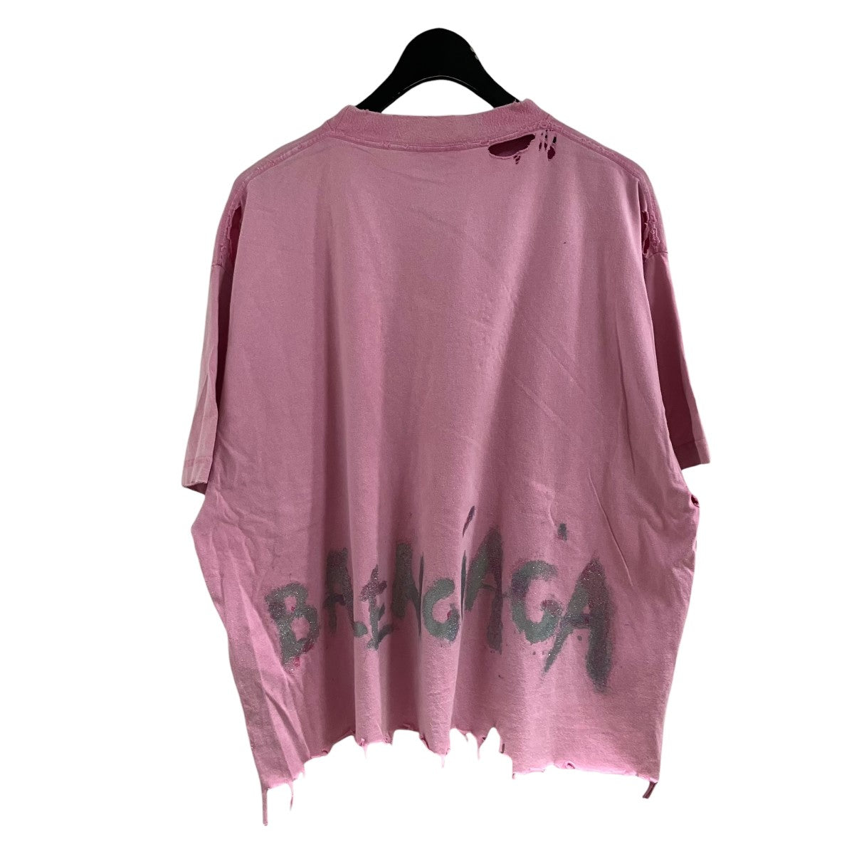 BALENCIAGA ヴィンテージ加工クロップドラメロゴTシャツ 古着・中古-3枚目のアイテム画像