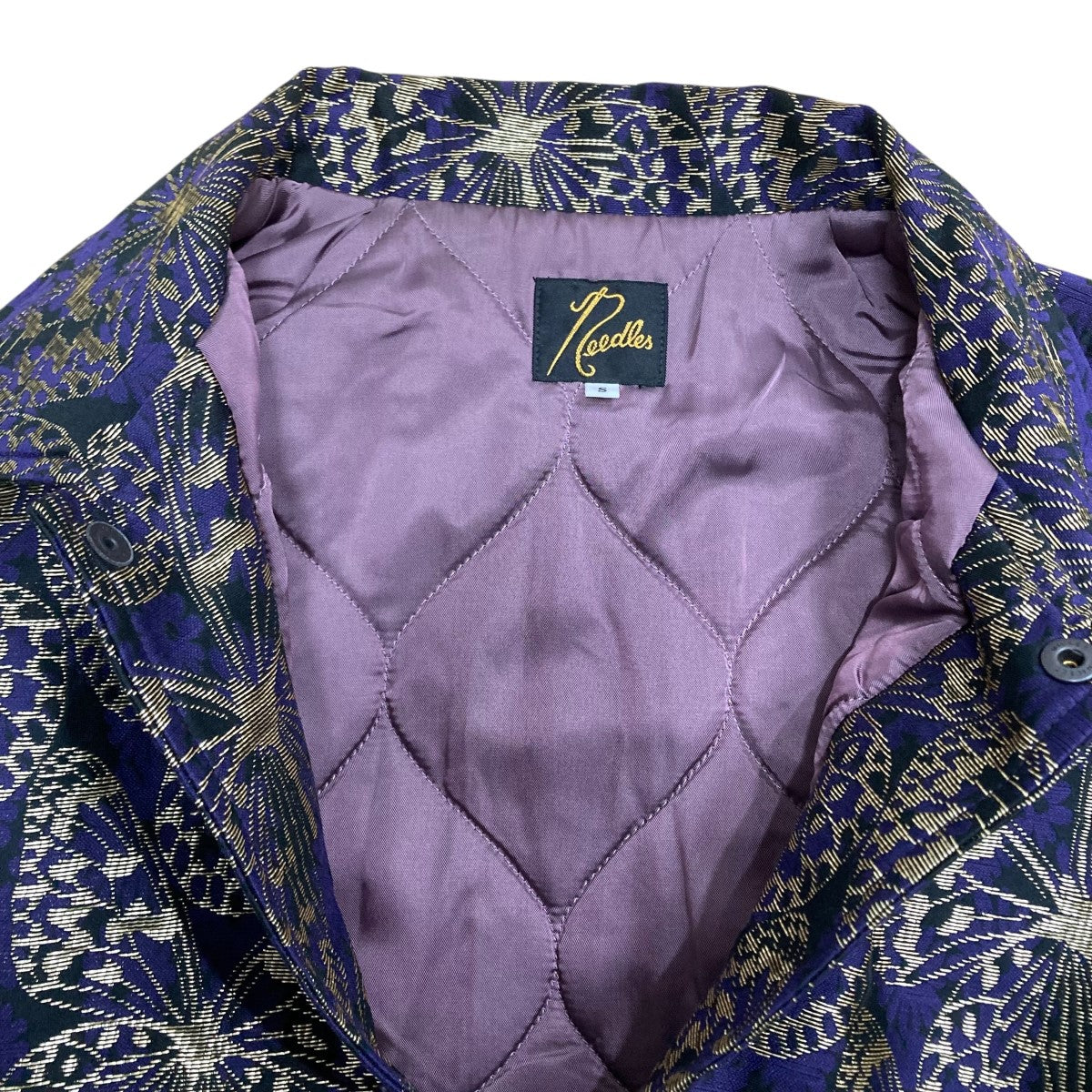 パ*ン様 Needles パピヨン刺繍 ホワイトパープルトラックジャケット Needles × FREAK'S STORE 23SS ニードルズ トラックジャケット