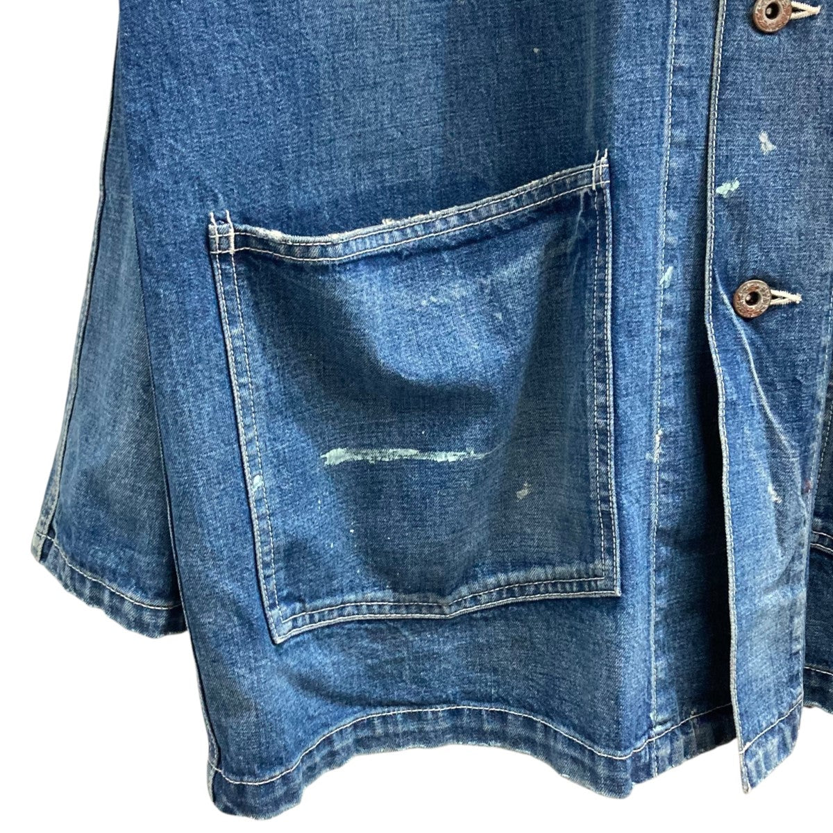 RON HERMAN DENIM カバーオール　Sサイズ　ペイント　ダメージ加工 Ron Herman(ロンハーマン) ペイント 加工 デニムカバーオール デニム