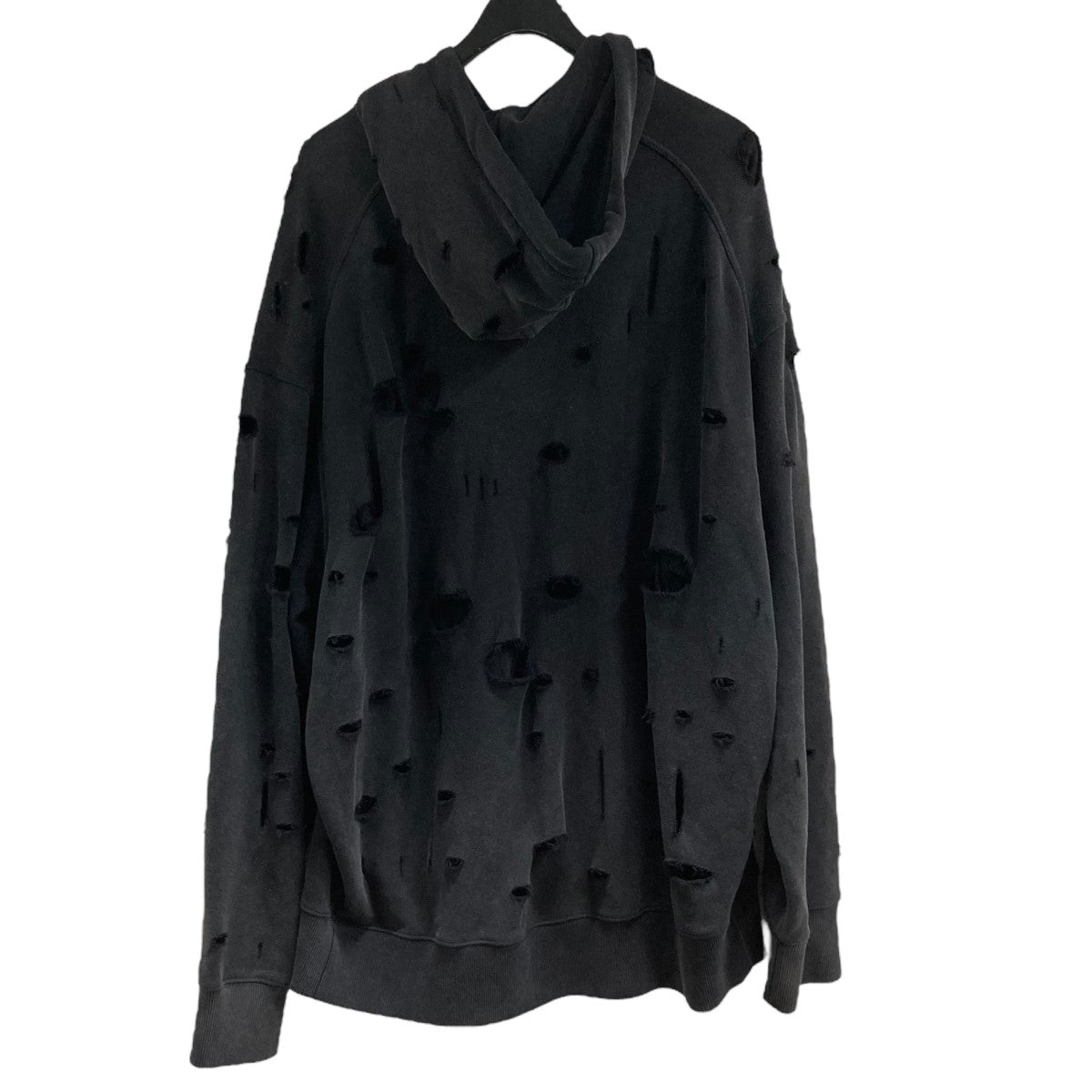 【極上美品】GIVENCHY ジバンシーデストロイ加工 ロゴパーカーブラック 極上美品】GIVENCHY ジバンシーデストロイ加工 ロゴパーカーブラック