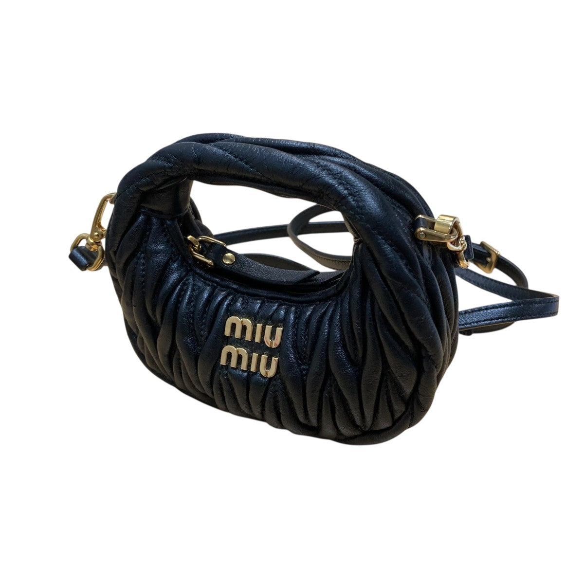 miu miu ネイビー レザー ポーチ miu miu ネイビー レザー ポーチ ネイビー テクニカルファブリックx