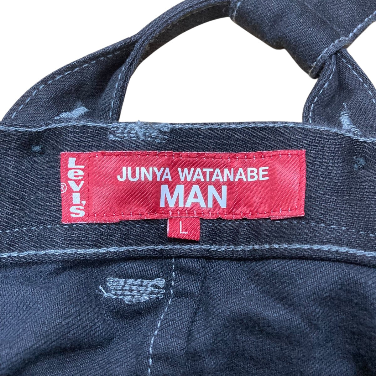 サスペンダーデニムパンツ