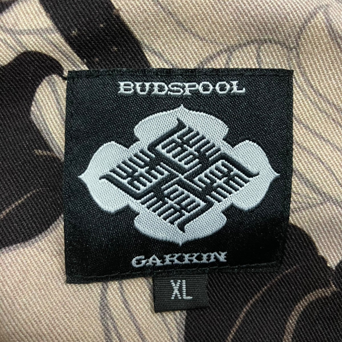 BUDSPOOL×GAKKIN 開襟シャツ ブラウン×カーキ サイズ XL｜【公式