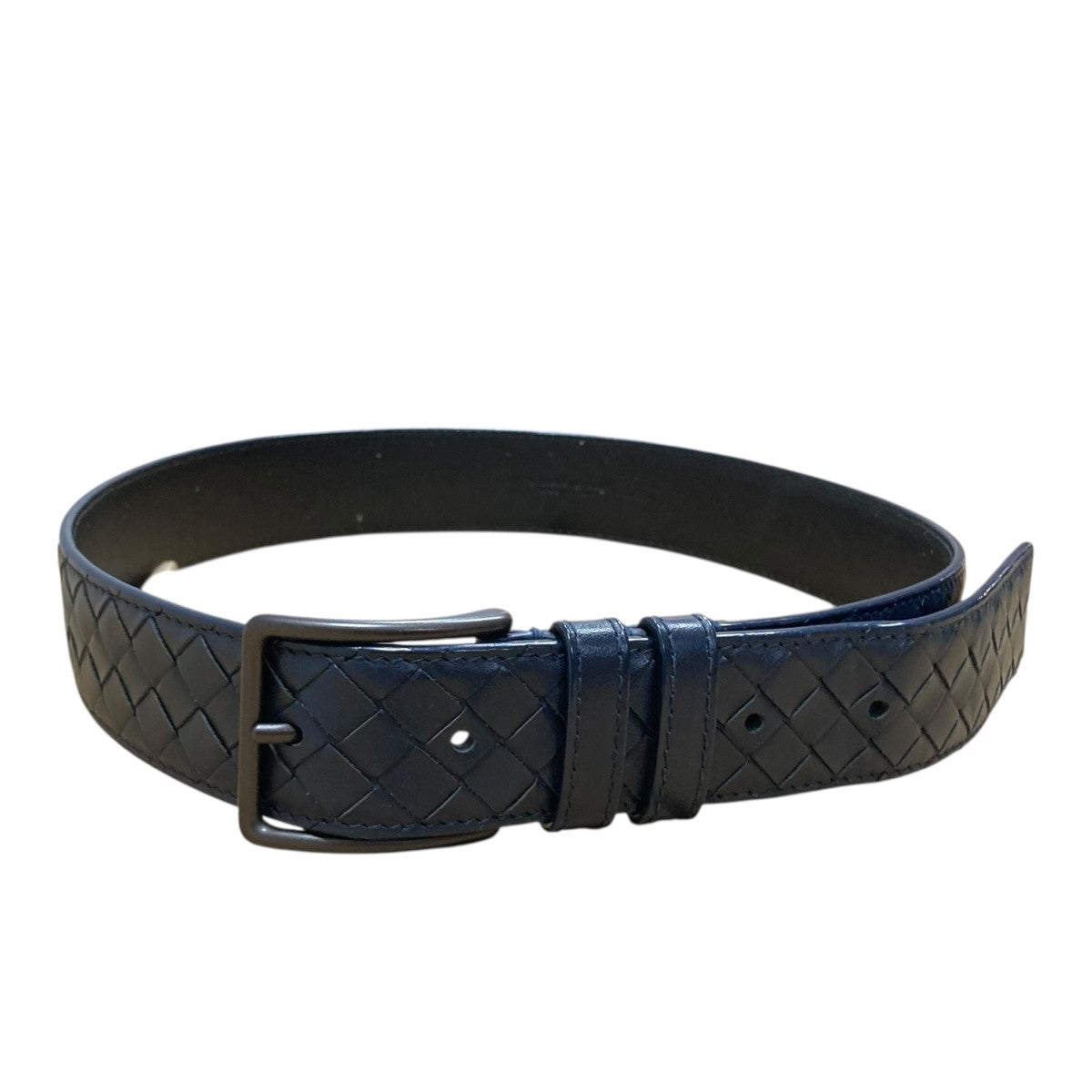 Bottega Veneta ネイビー レザーベルト BOTTEGA VENETA(ボッテガヴェネタ) レザーバックルベルト ネイビー