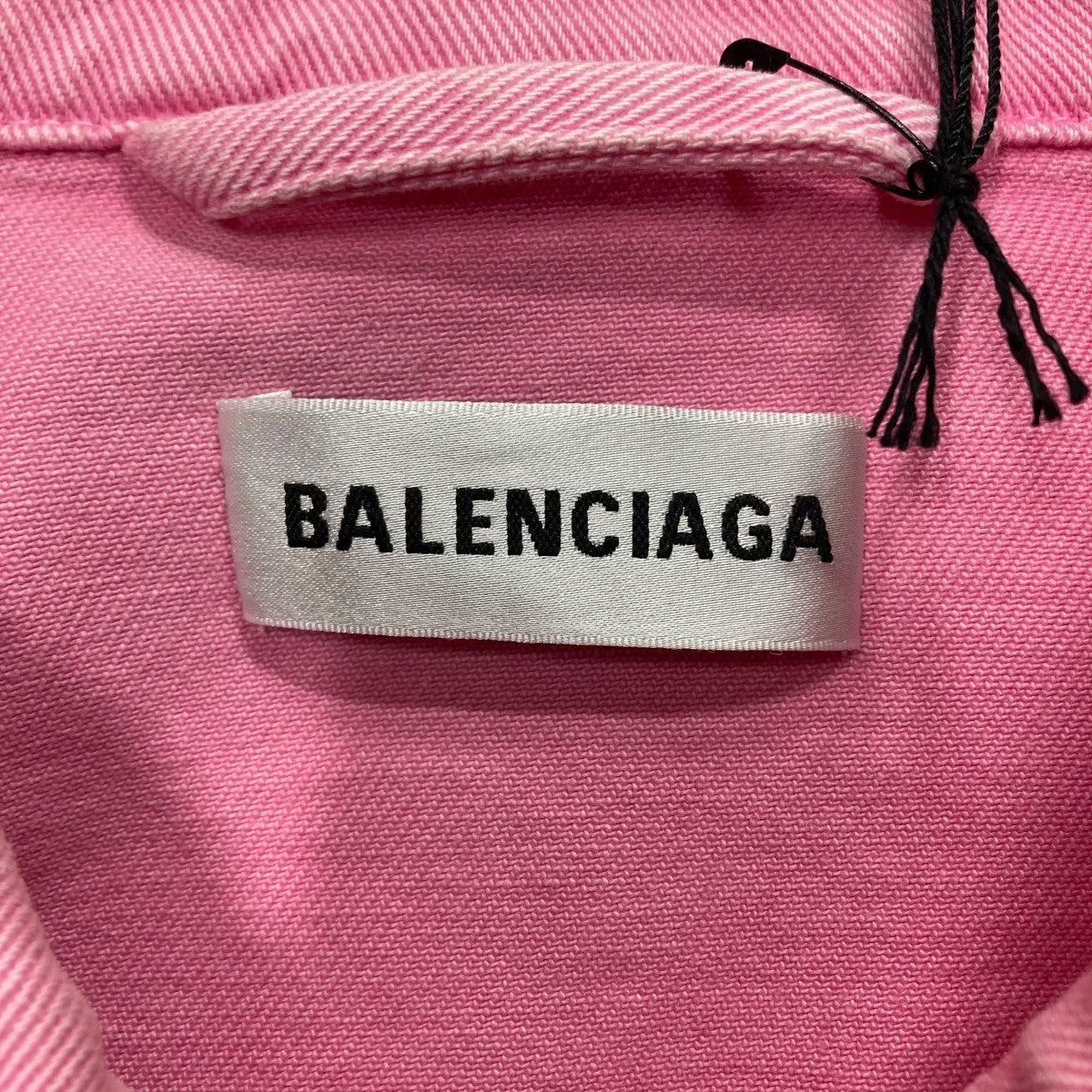 BALENCIAGA(バレンシアガ) ロゴ刺繍デニムジャケット 594386 ピンク