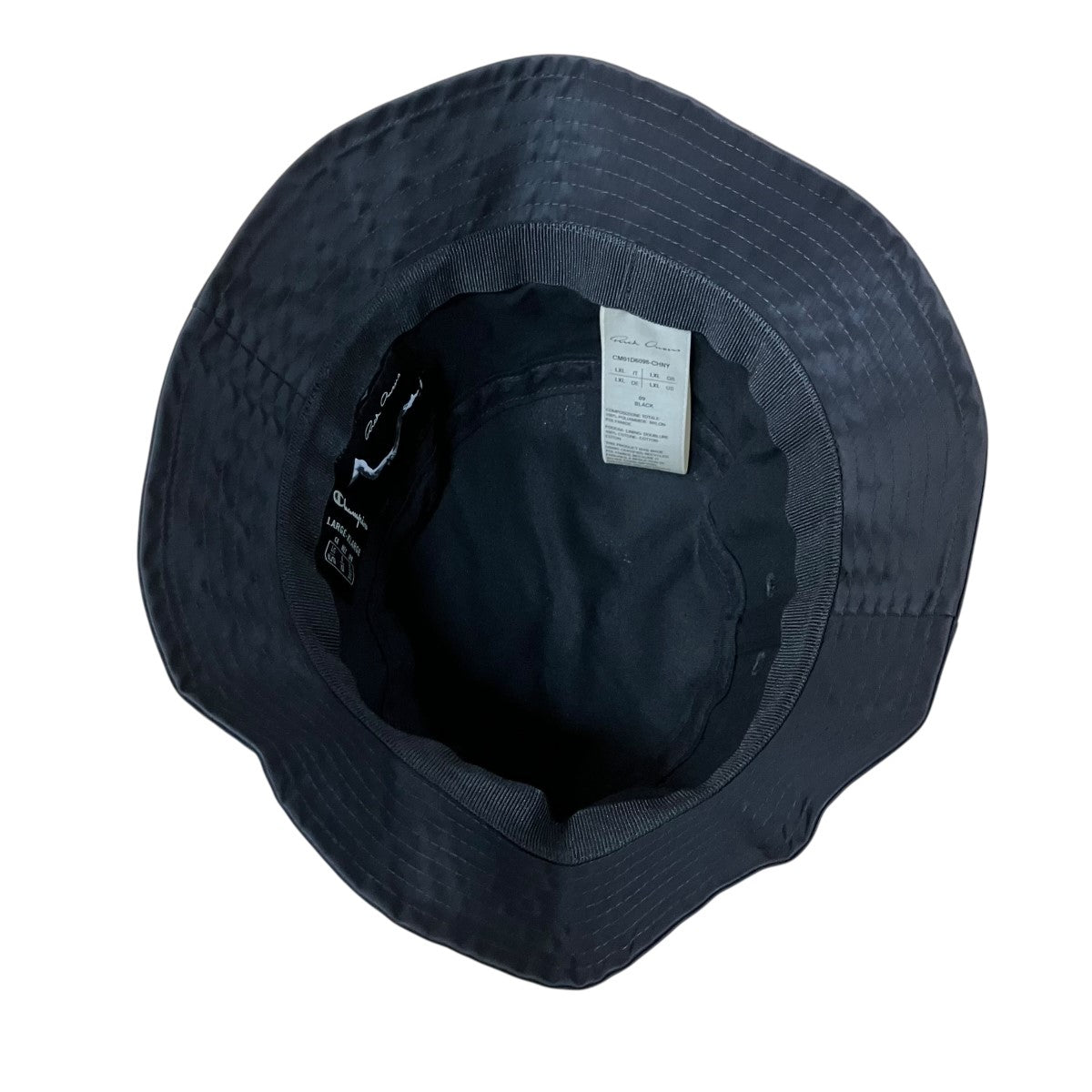 RICK OWENS×Champion バケットハット CM01D6096-CHNY ブラック サイズ