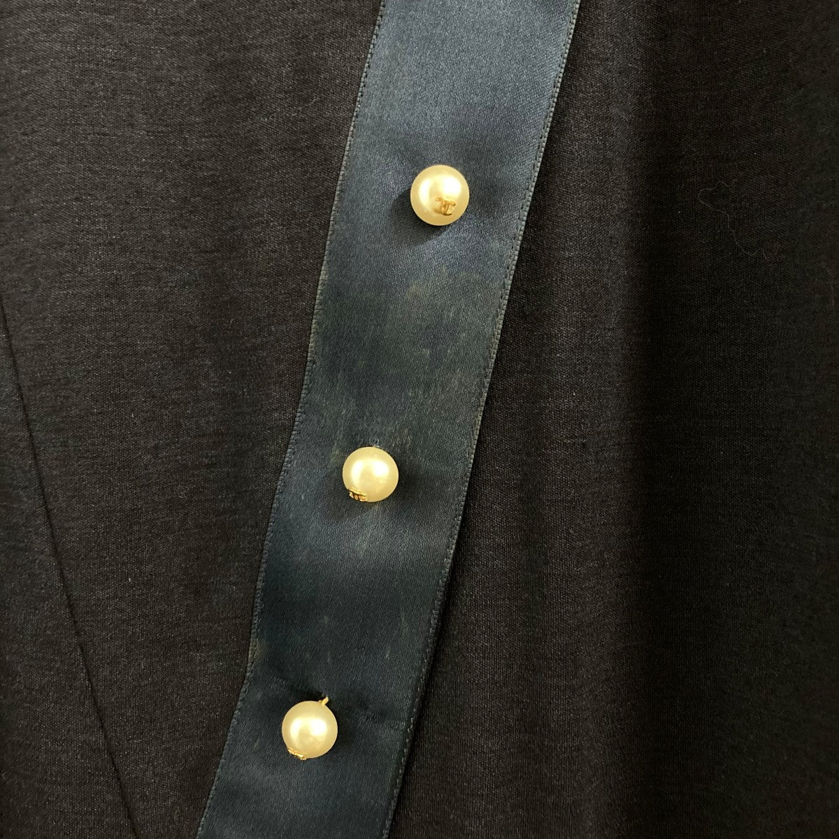 CHANEL ココマークボタンリボンドレス 古着・中古-3枚目のアイテム画像