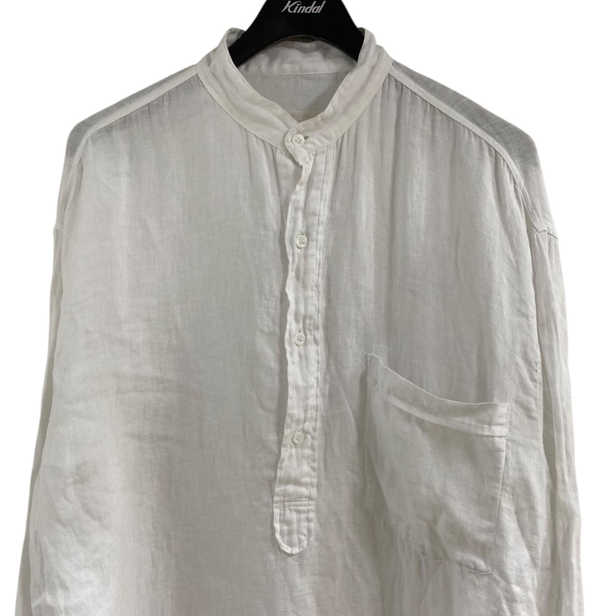 25SSリネンWクロス プルオーバーシャツB01-02007