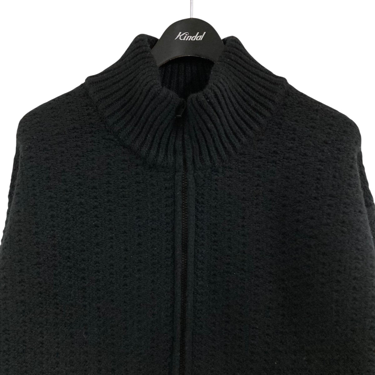 FEAR OF GOD ブラックオーバーラップニット FEAR OF GOD(フィアオブゴッド) ジップアップニット ブラック サイズ M