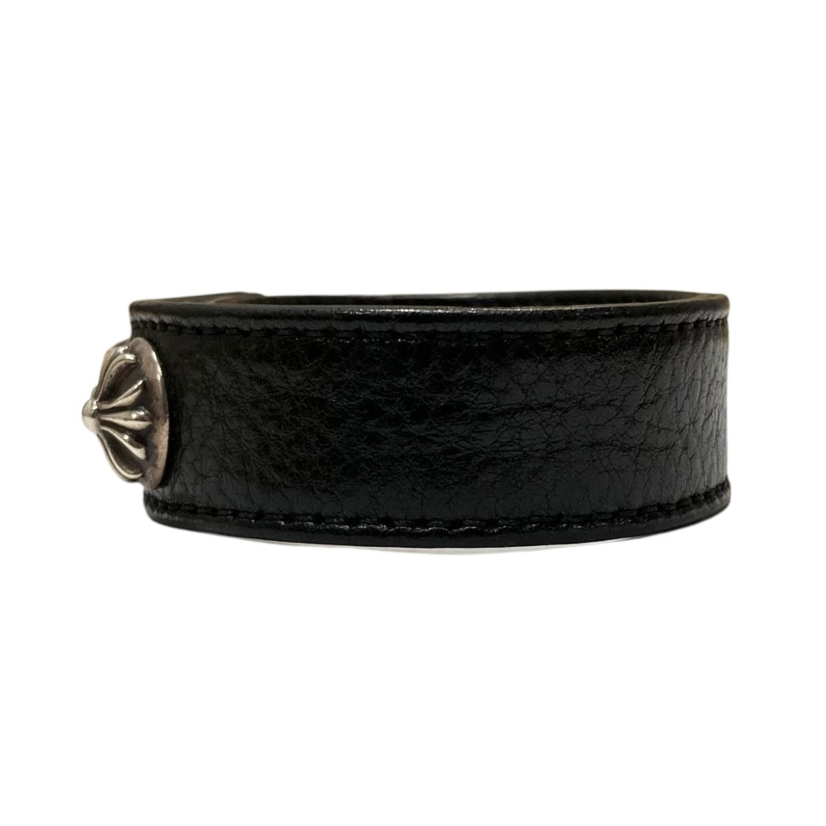 美品インボイス有クロムハーツ 3ボタン2スナップ レザーブレスレット CHROME HEARTS(クロムハーツ) 3クロスボタン2スナップレザー