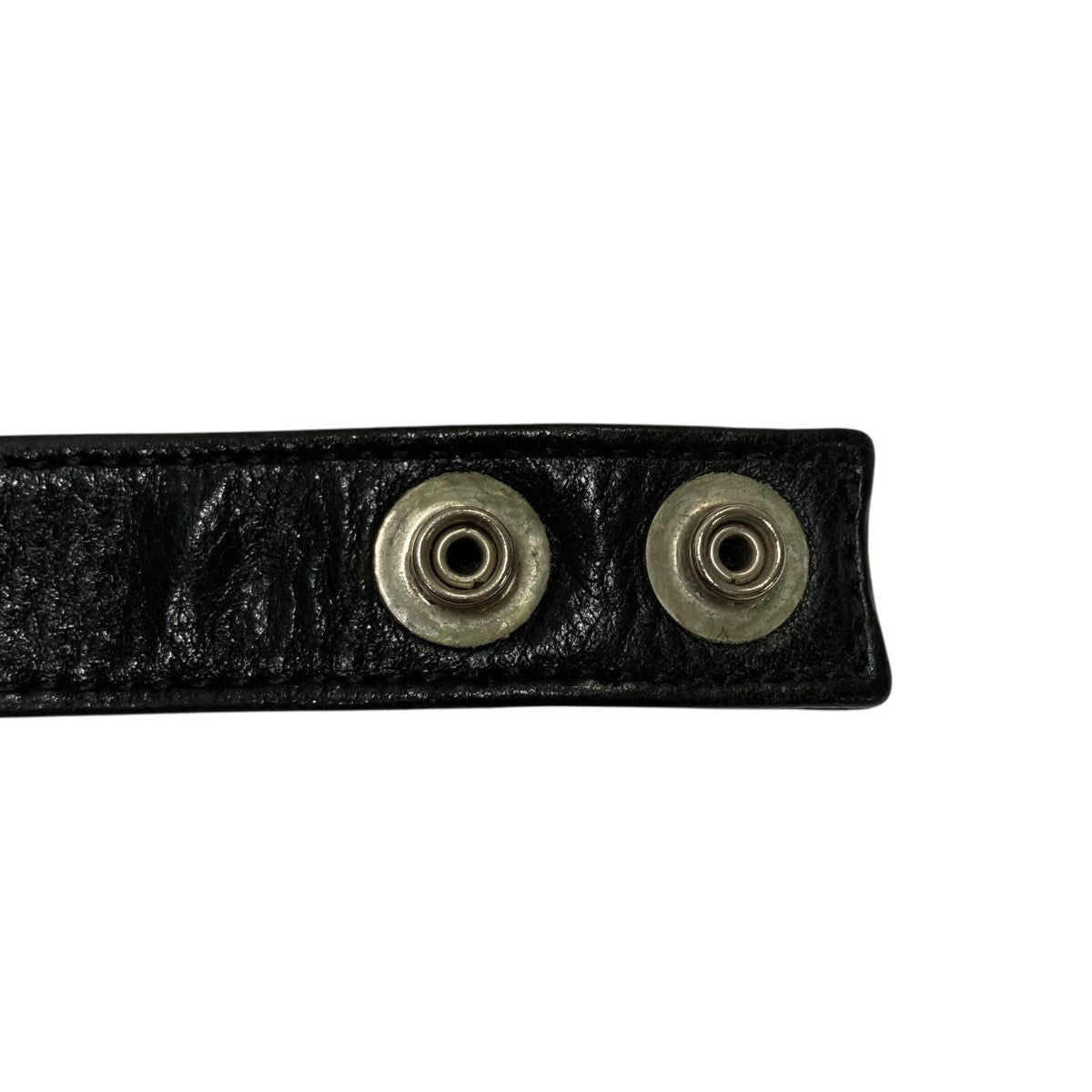 3クロスボタン2スナップレザーブレスレット
