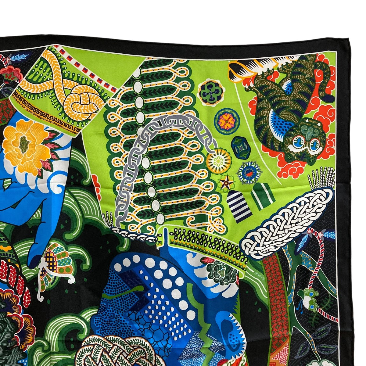 2505-145｜エルメス カレ 90 スカーフ シルク ブラック マルチカラー 2505-145｜エルメス カレ 90 スカーフ シルク ブラック マルチカラー