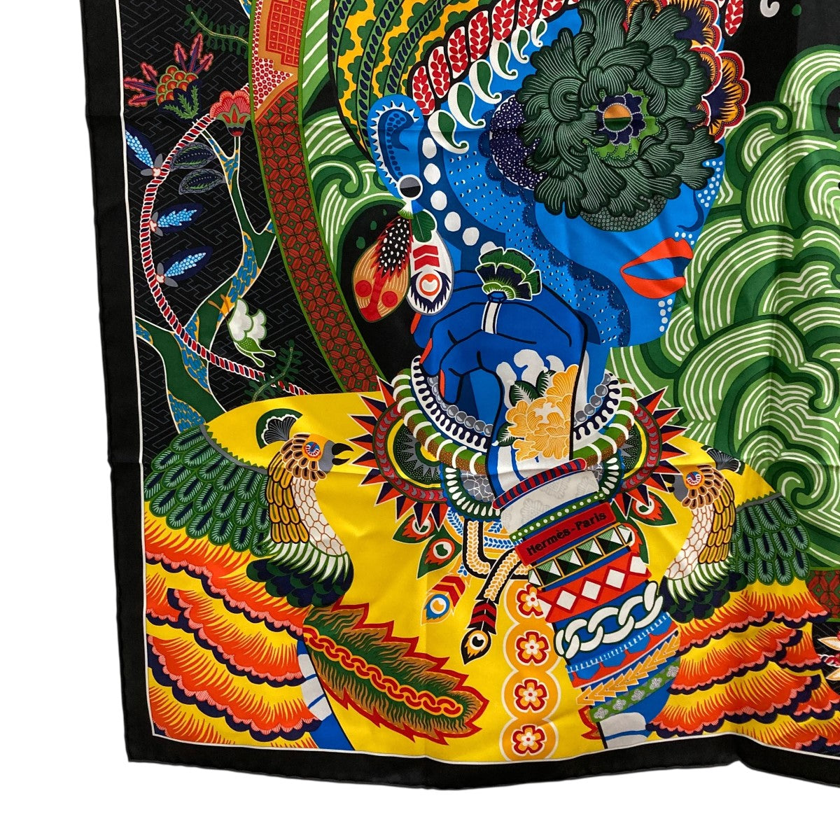 2505-145｜エルメス カレ 90 スカーフ シルク ブラック マルチカラー 2505-145｜エルメス カレ 90 スカーフ シルク ブラック マルチカラー